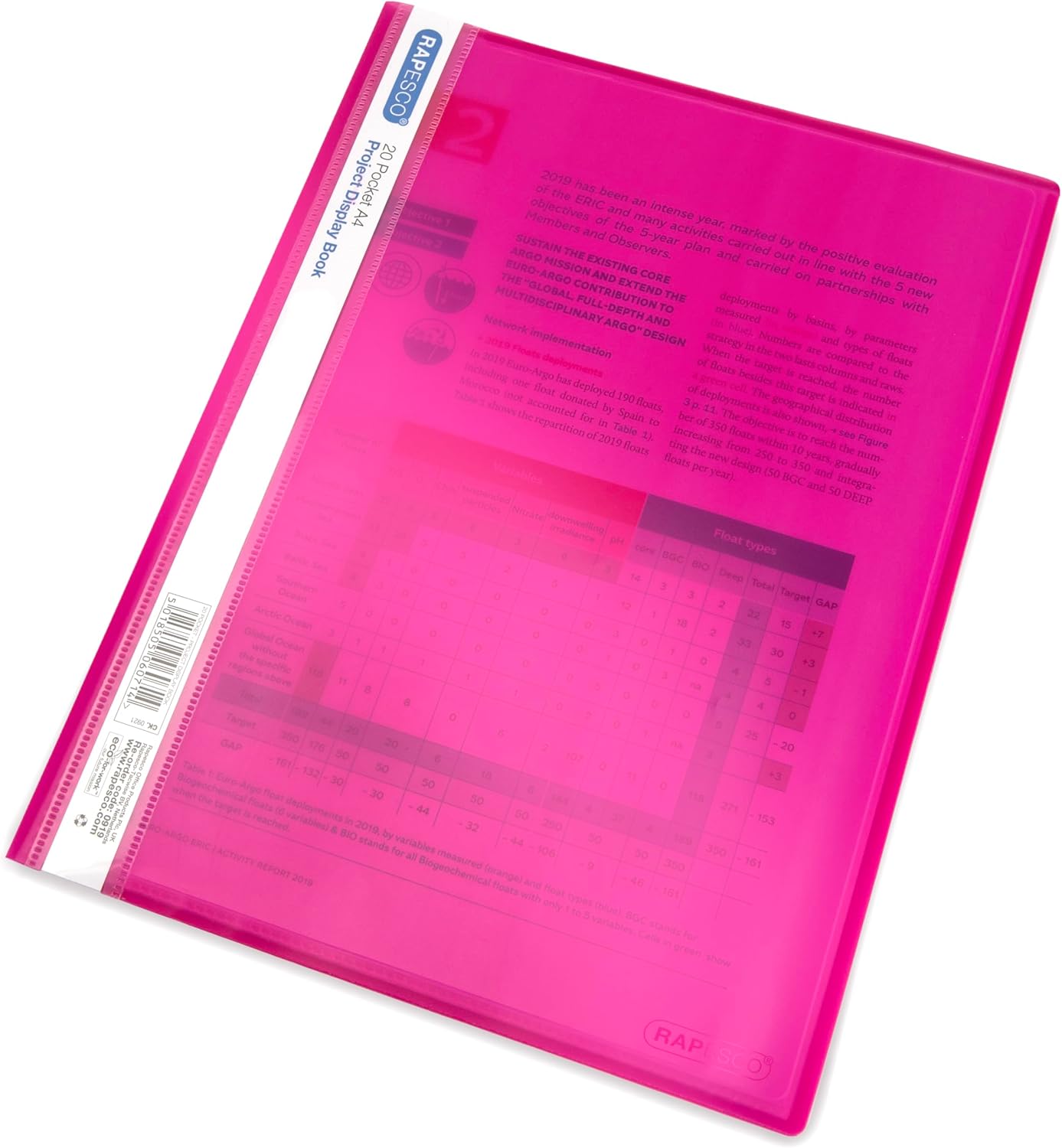 Rapesco 0919 A4 Project Presentation Display Book, 20 Pockets, Pack of 10