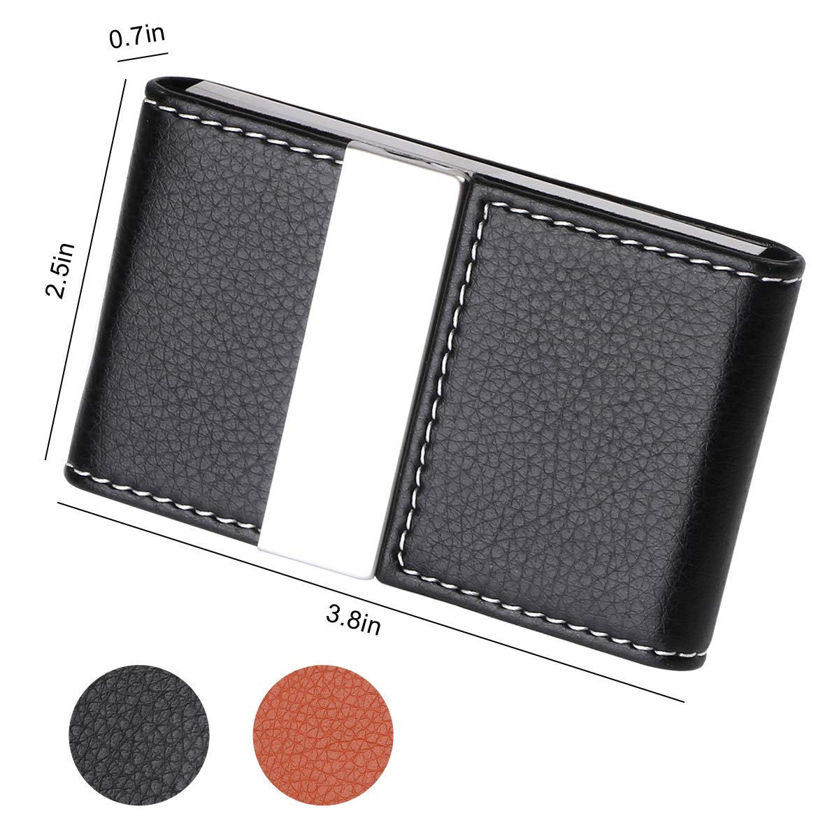 PU Leather Business Card Holder with Magnetic Buckle-CentralDepot247