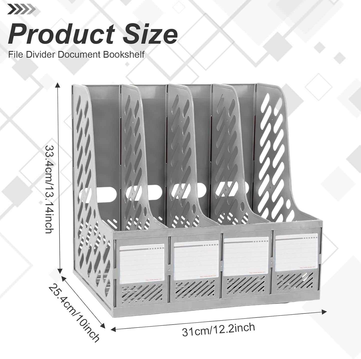 Sturdy A4 Magazine File Holder with 4 Sections - Desktop Organizer-CentralDepot247