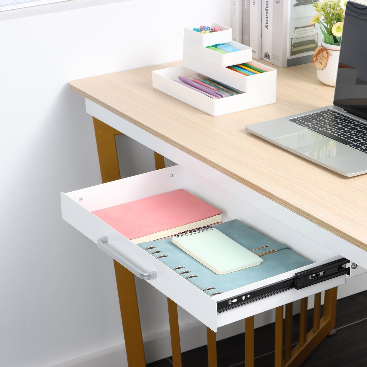 Under Desk Drawer Organizer with 4 Plastic Dividers - 54cm-CentralDepot247