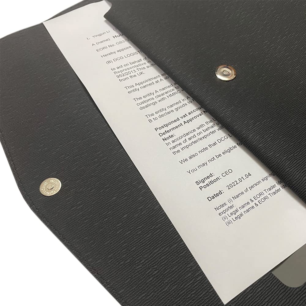 PU Leather A4 File Folder Waterproof Portfolio Envelope Case 13x9.5 inch