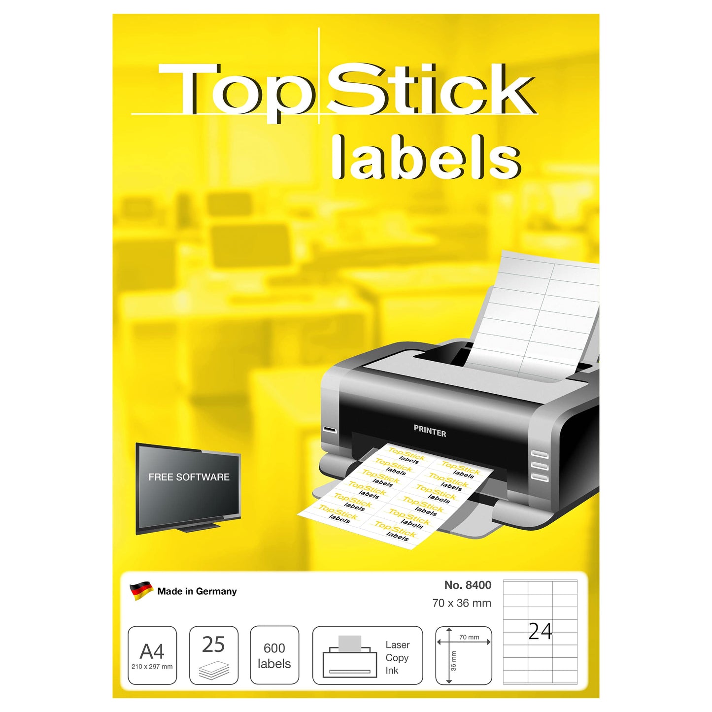 TopStick Self Adhesive Address Labels - 2100 Blank Labels