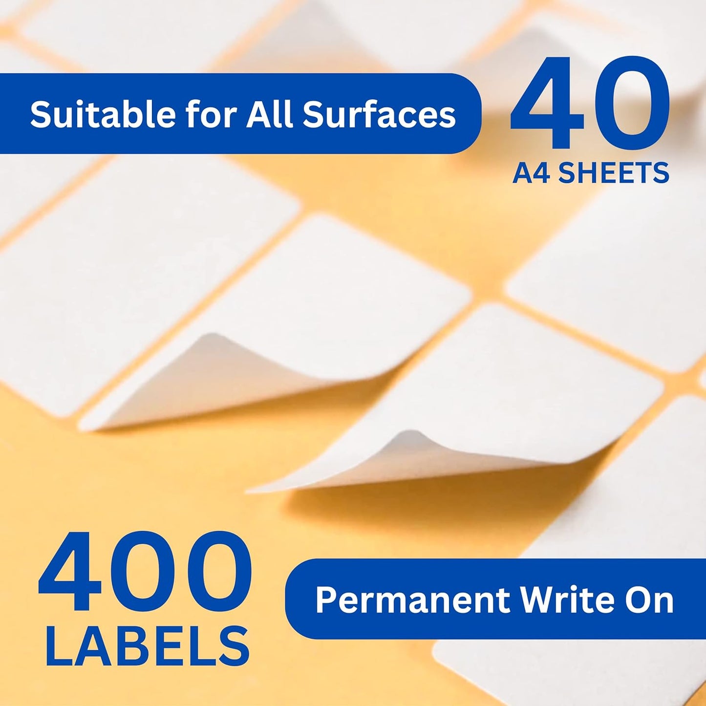 Sticky Labels Pack of 400 - White Self Adhesive Name Stickers