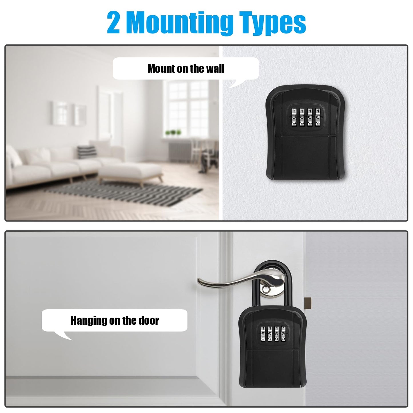 Weatherproof Portable Key Safe - Up to 5 Keys Capacity