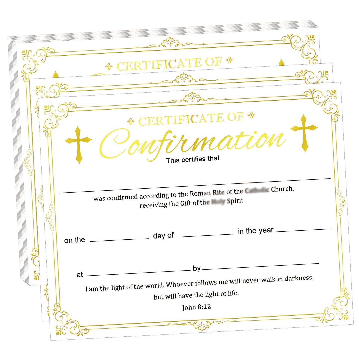 Religious Confirmation and Christening Certificate - 25 Pack - 8x10 Inch-CentralDepot247