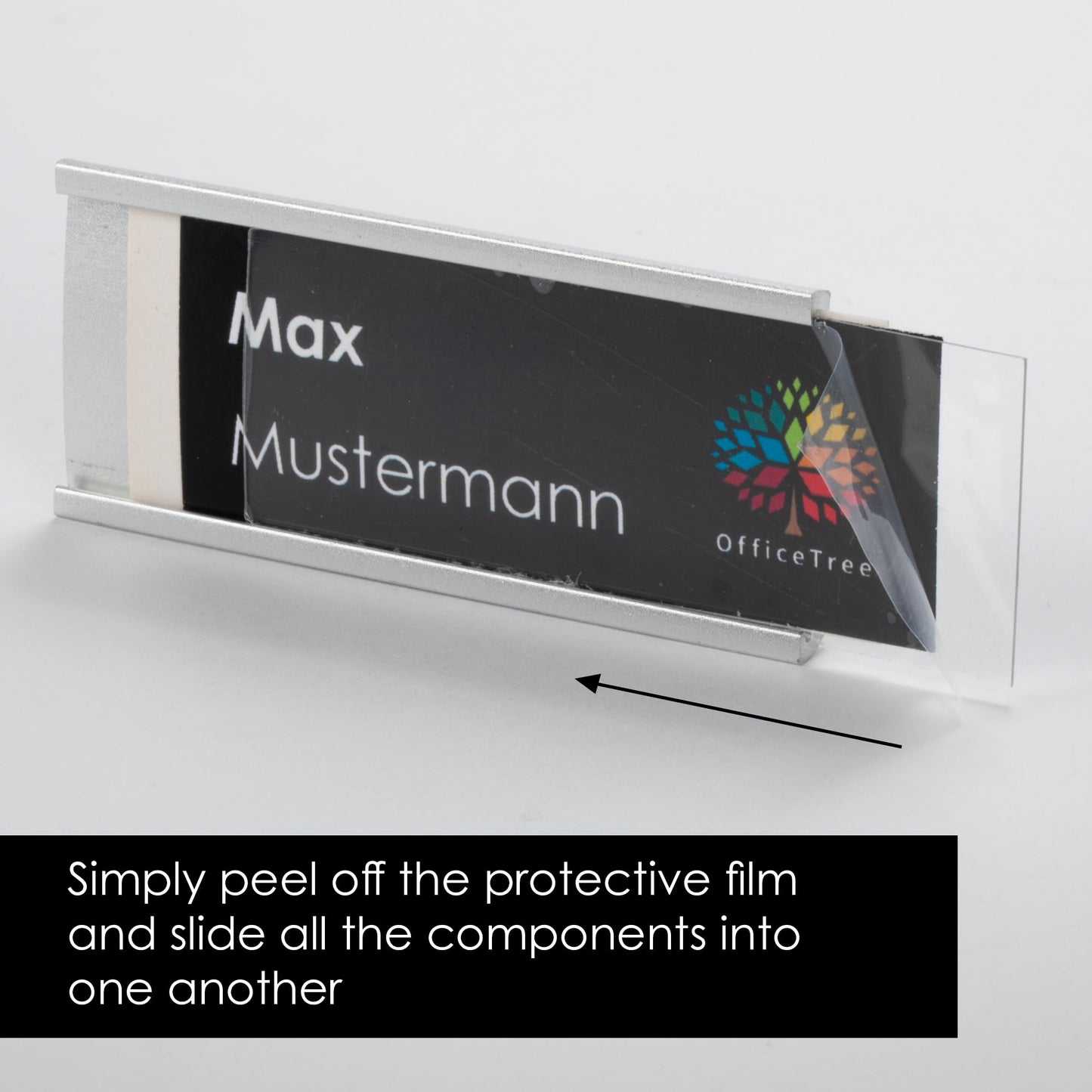 10 x Aluminium Name Badges with Magnet and Pin for Events