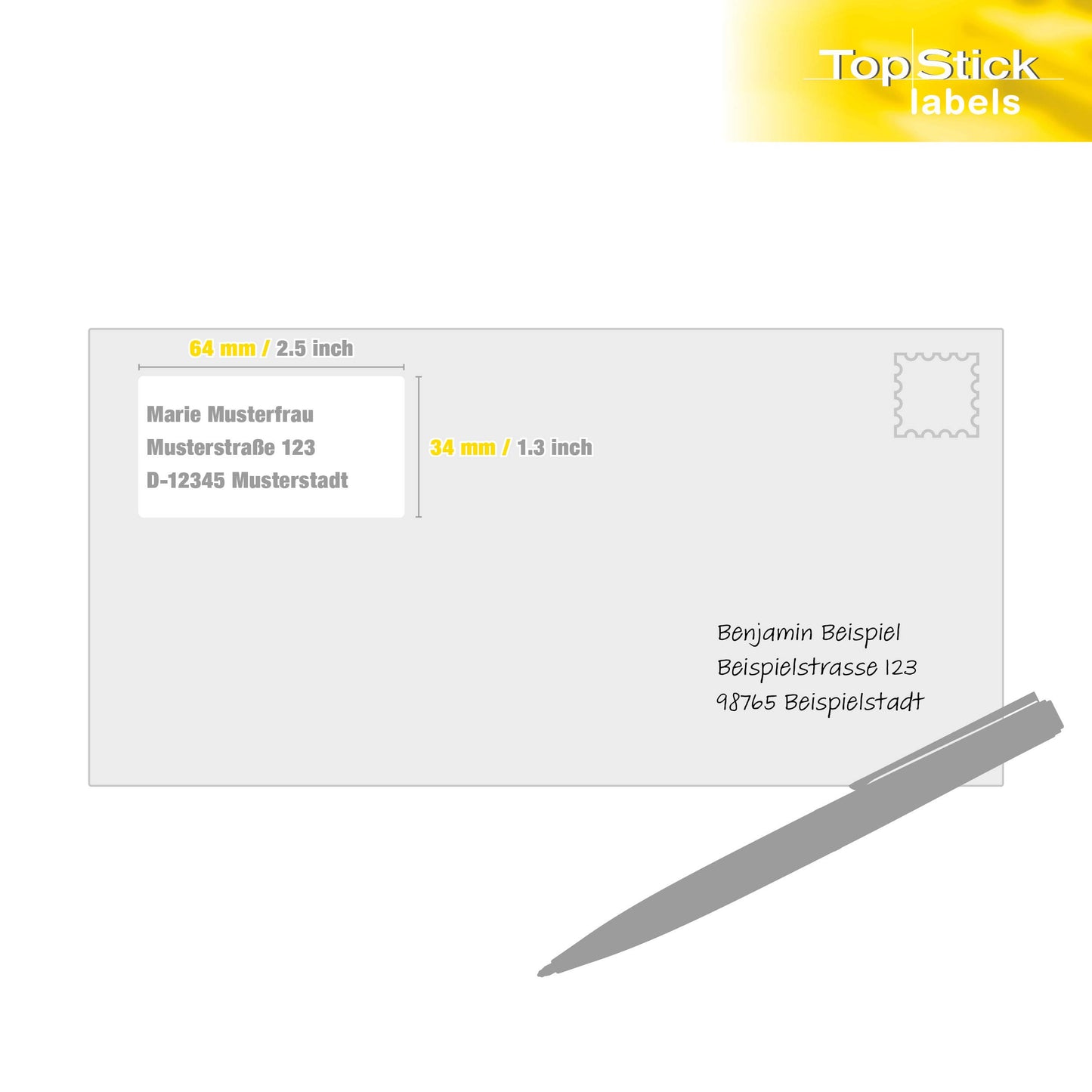 TopStick Self Adhesive Address Labels - 2100 Blank Labels