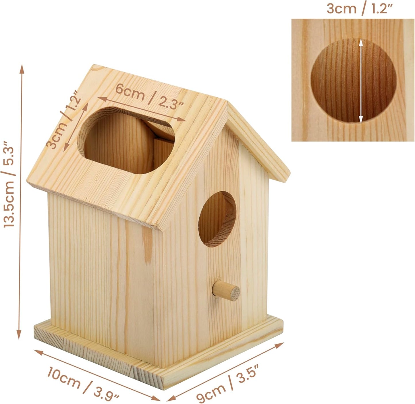 Wooden Birdhouse Pen & Pencil Holder for Desk - Organiser & Storage Pot-CentralDepot247