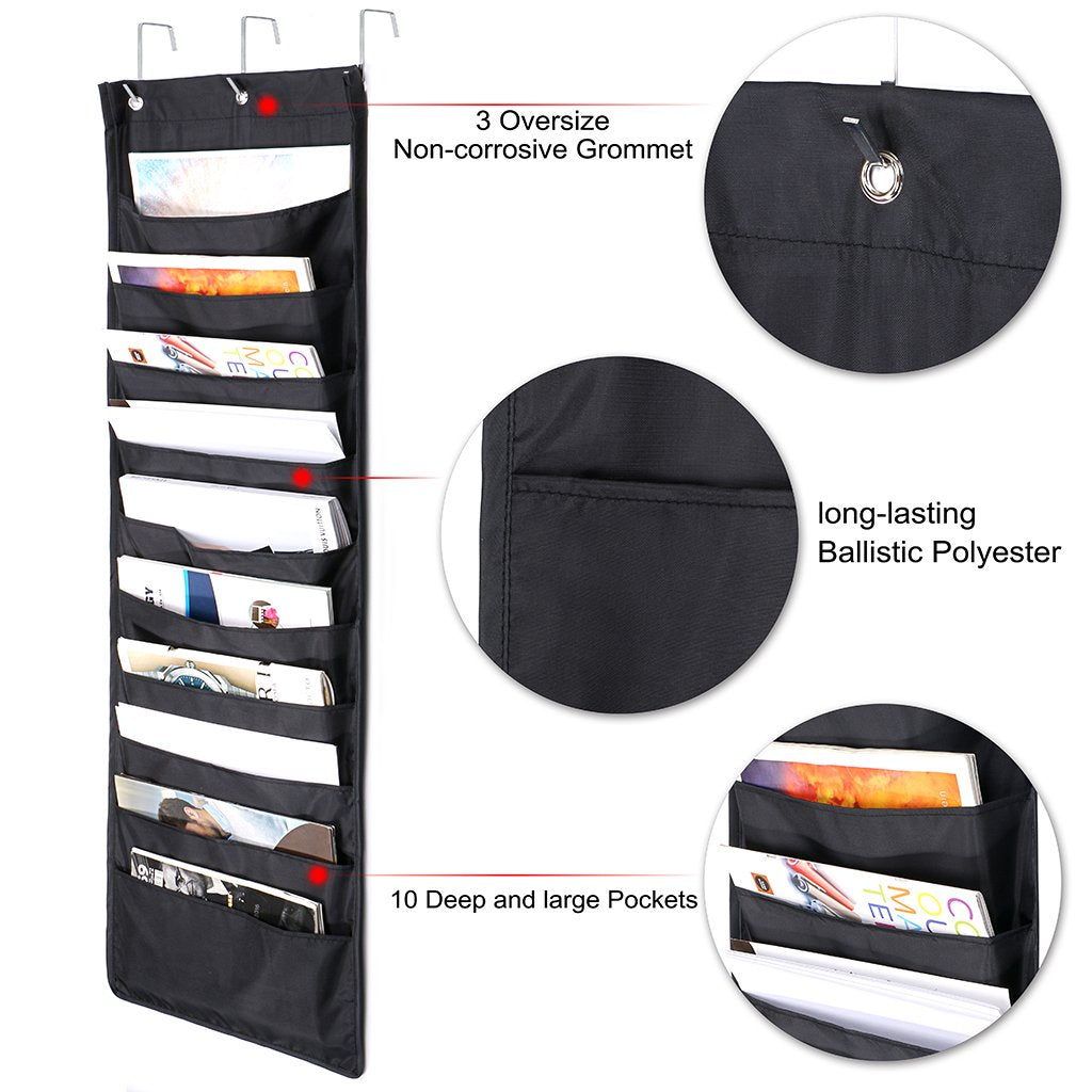 10 Pockets Hanging File Organizer - Over Door Storage Solution-CentralDepot247