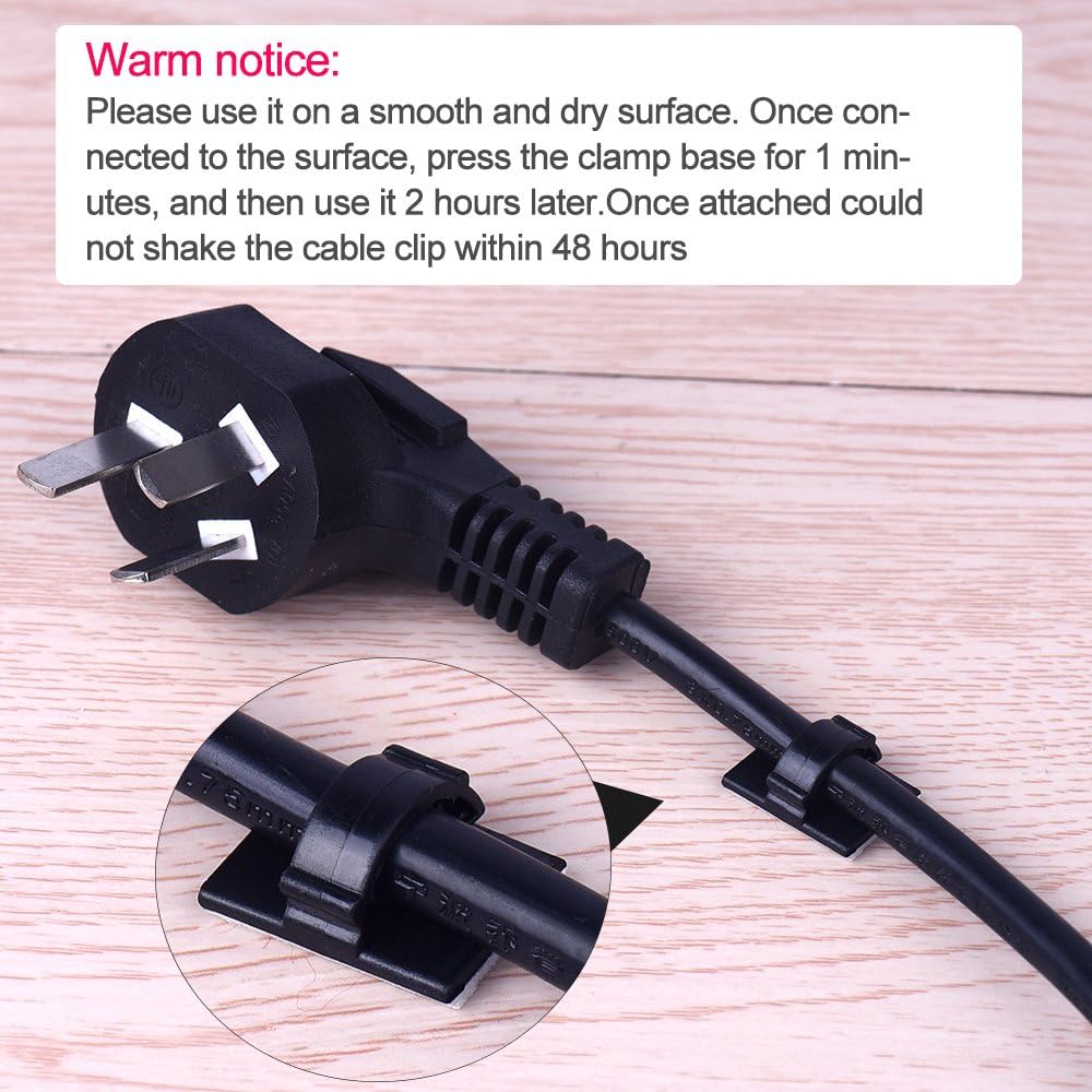 Self Adhesive Cable Clips - 60 Pieces for Effective Cable Management-CentralDepot247