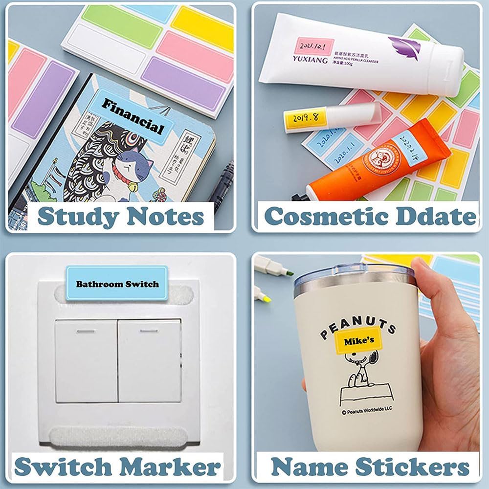 10 Sheets/400 PCS Rectangle Stickers - Waterproof Self Adhesive Labels