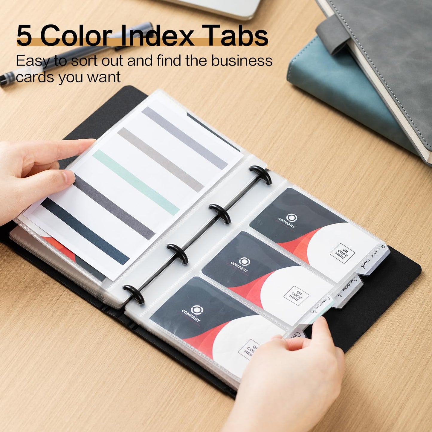 Portable Business Card Holder - Organizes 180 Cards, Black-CentralDepot247