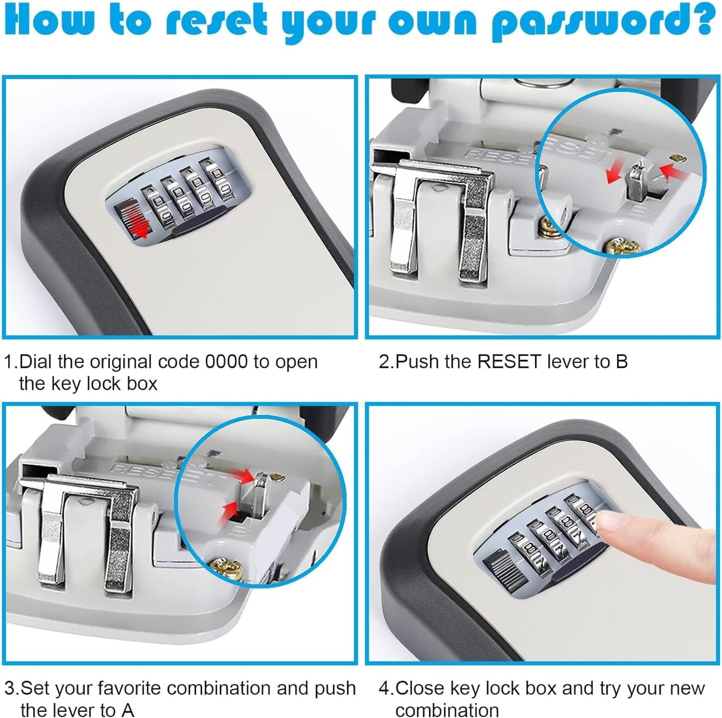 LauCentral 4-Digit Combination Key Safe - Wall Mounted, Weatherproof