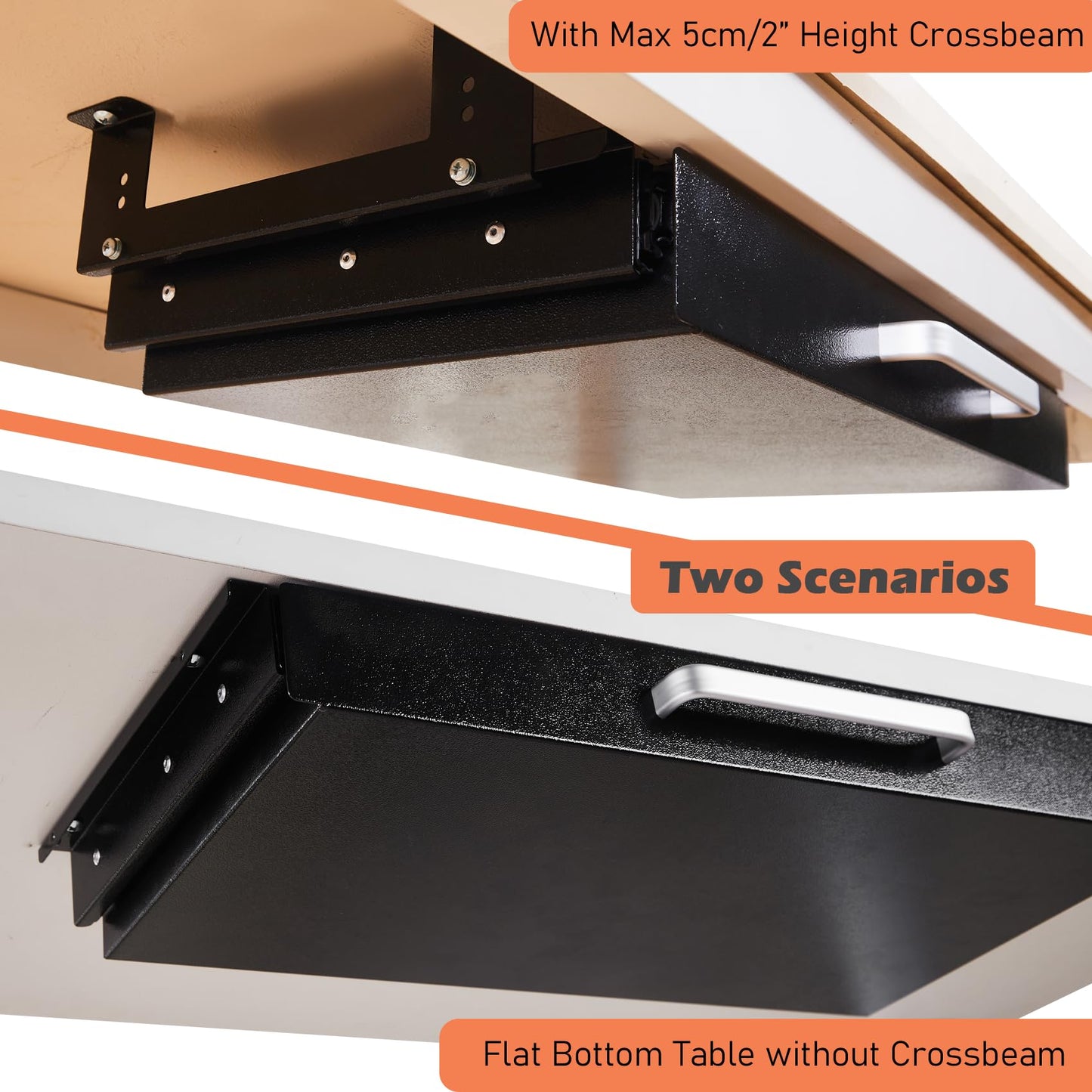 Under Desk Drawer Organizer with 4 Plastic Dividers - 54cm-CentralDepot247