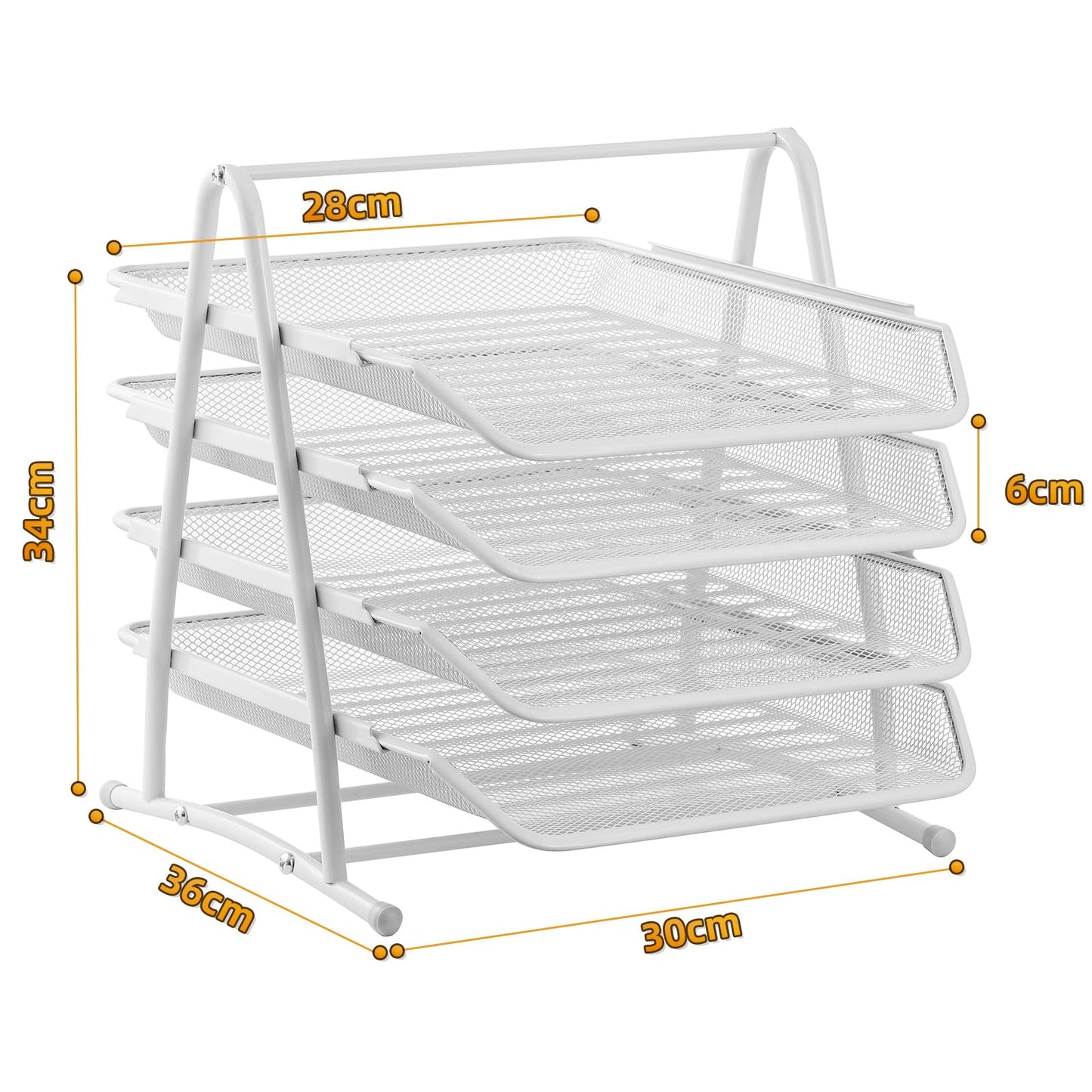 Stackable Desk Organizer and Letter Tray Organizer - 4-Tier Black-CentralDepot247