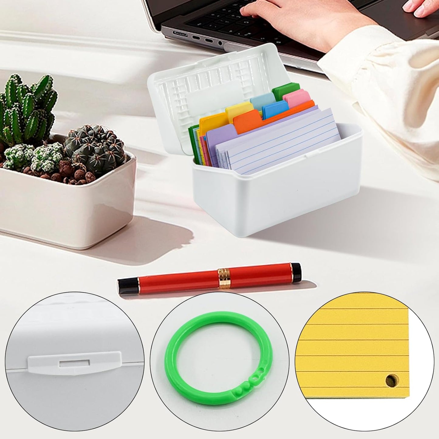VANRA 3x5 Flash Card Organizer Case - Index Card Holder (Black)