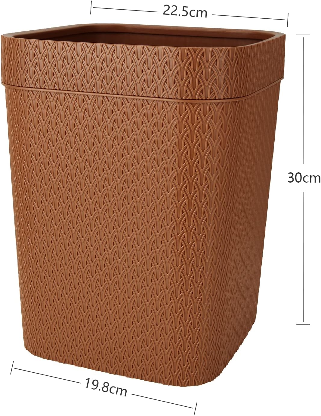 Rattan Patterned Trash Can - Lightweight Waste Bin for Home & Office-CentralDepot247