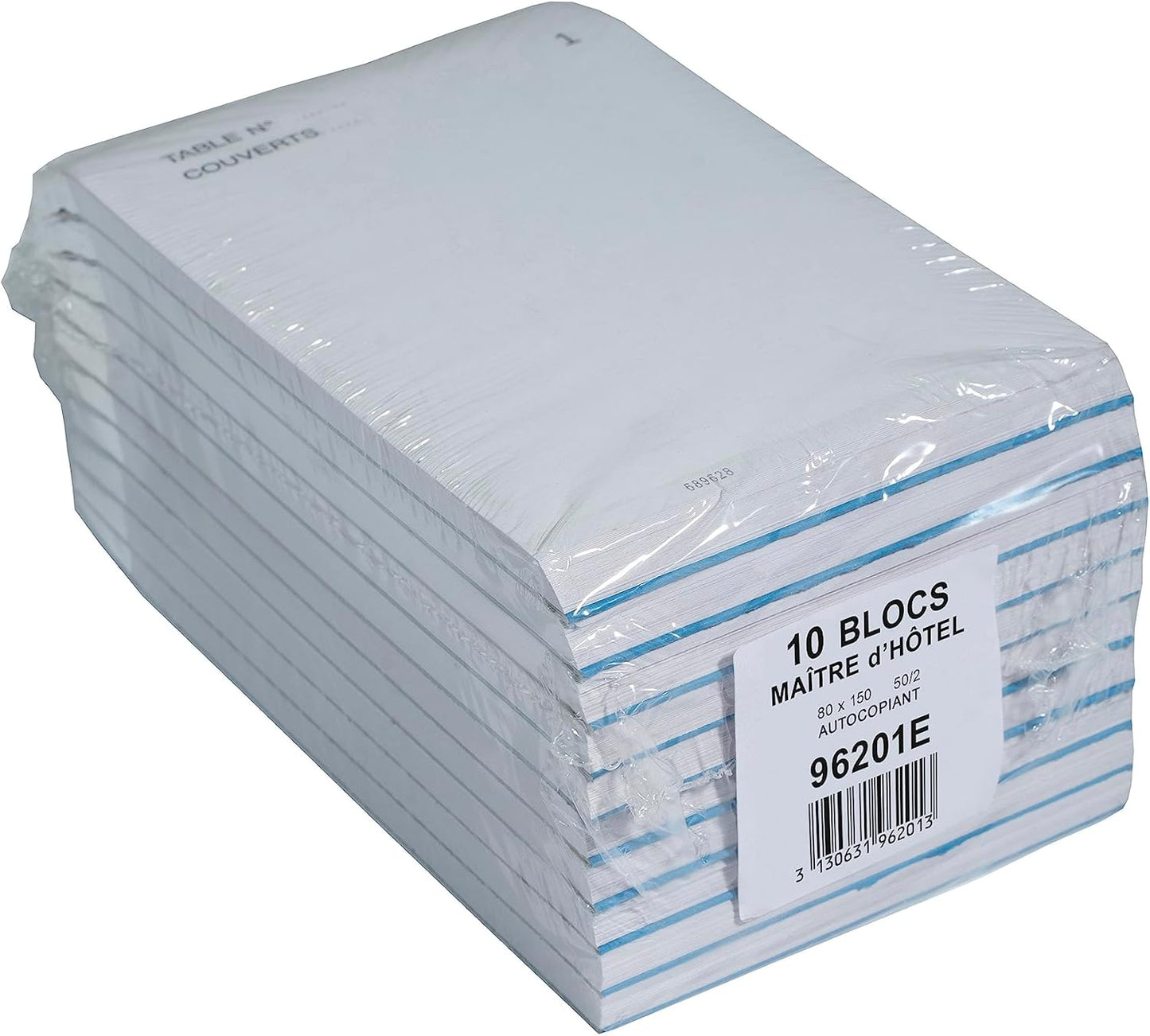 Waiter Pad - 50 Carbonless Sheets, 8x15 cm - Duplicate Numbered