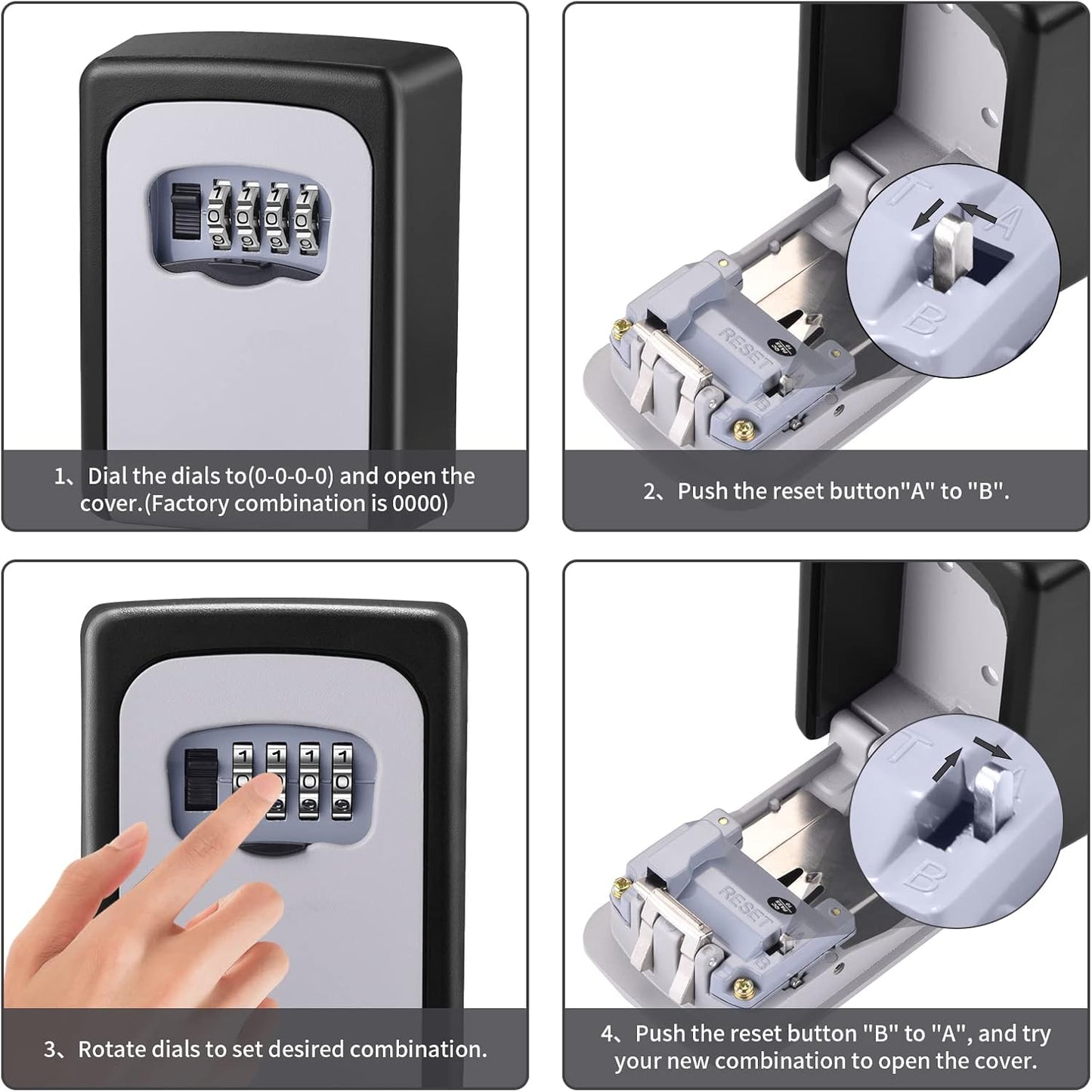 Wall Mounted Key Box - Waterproof Security Cabinet with Combination Lock