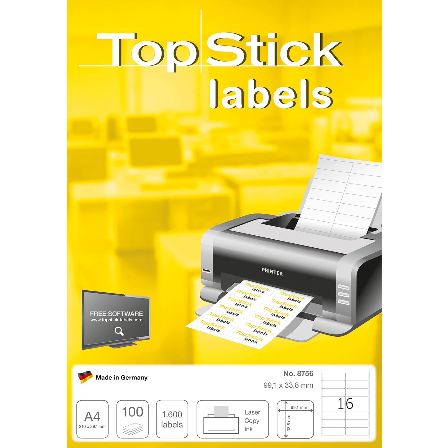 TopStick Self Adhesive Address Labels - 2100 Blank Labels