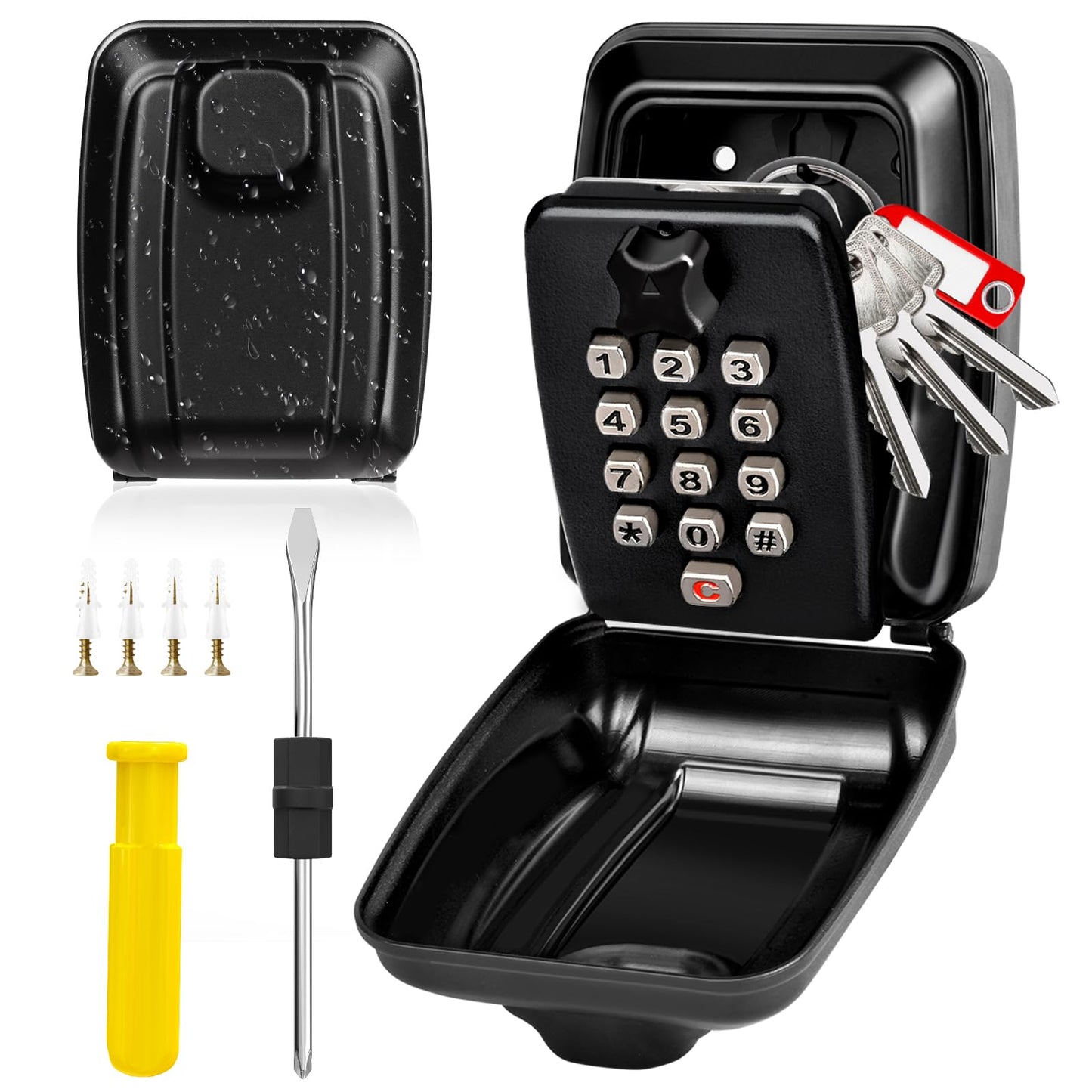 Wall Mounted 12 Digit Combination Key Safe Box for Outdoor Security
