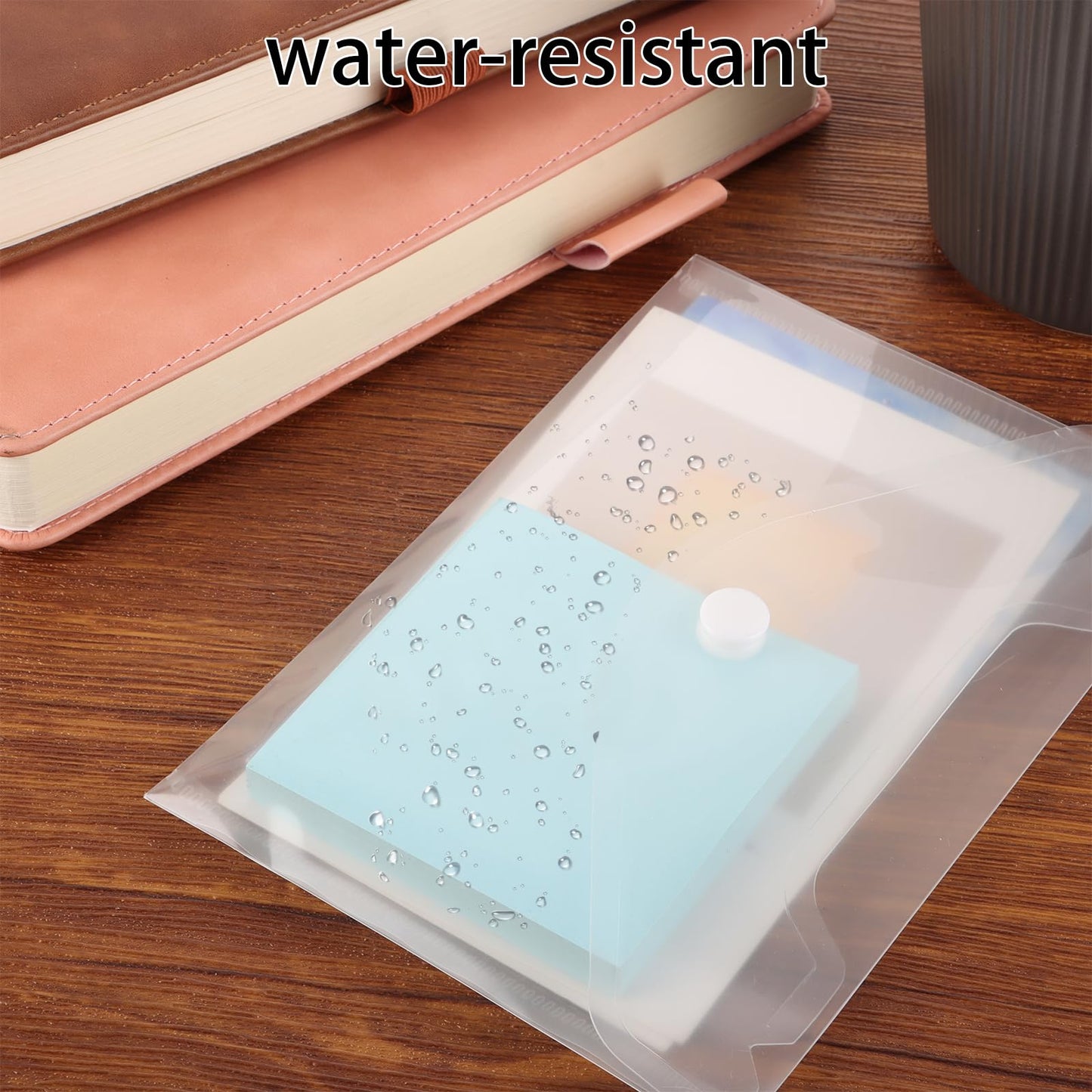 SHUESS 50 Pcs A6 Plastic Wallets - Clear Envelopes for Home & Office