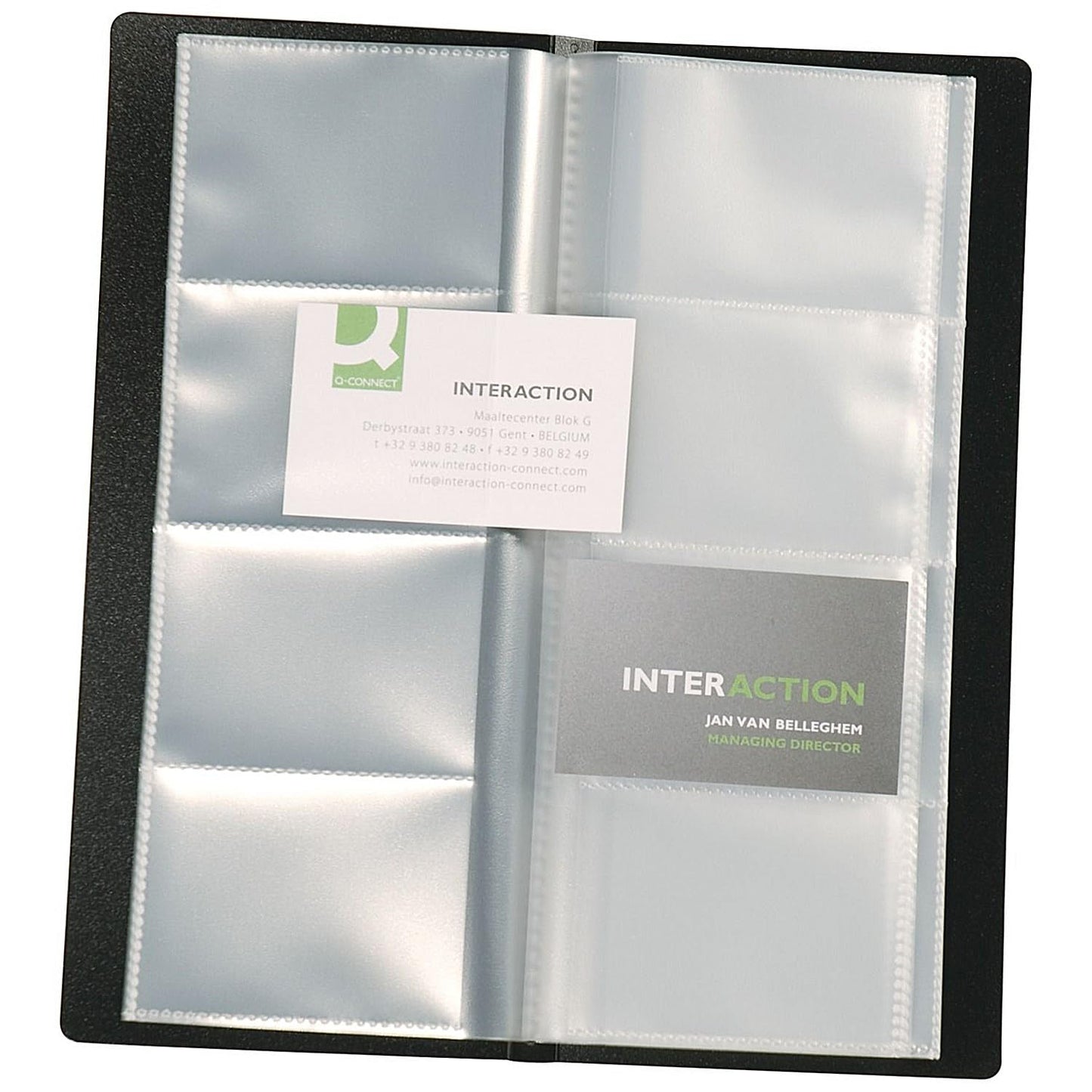 Q-Connect Polypropylene Business Card Holder - 160 Cards, Black