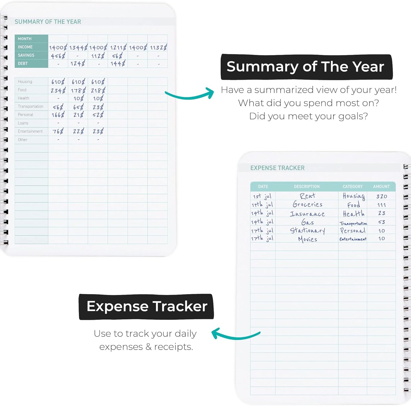 Undated Budget Planner & Expense Tracker Notebook-CentralDepot247