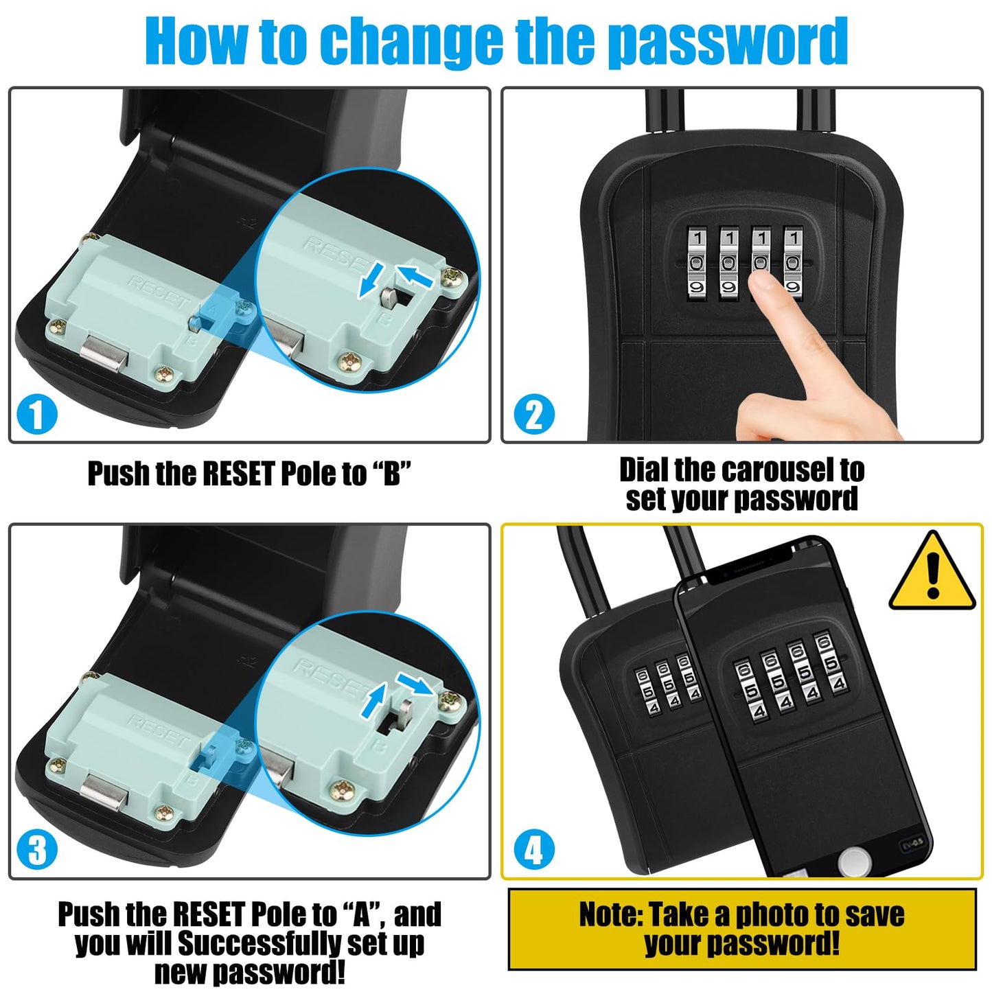 Weatherproof Portable Key Safe - Up to 5 Keys Capacity