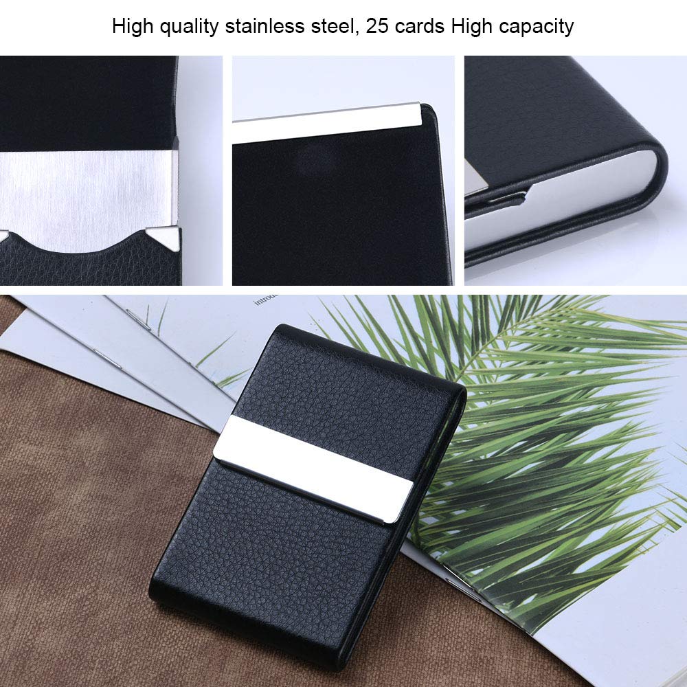 PU Leather Business Card Holder with Magnetic Buckle-CentralDepot247