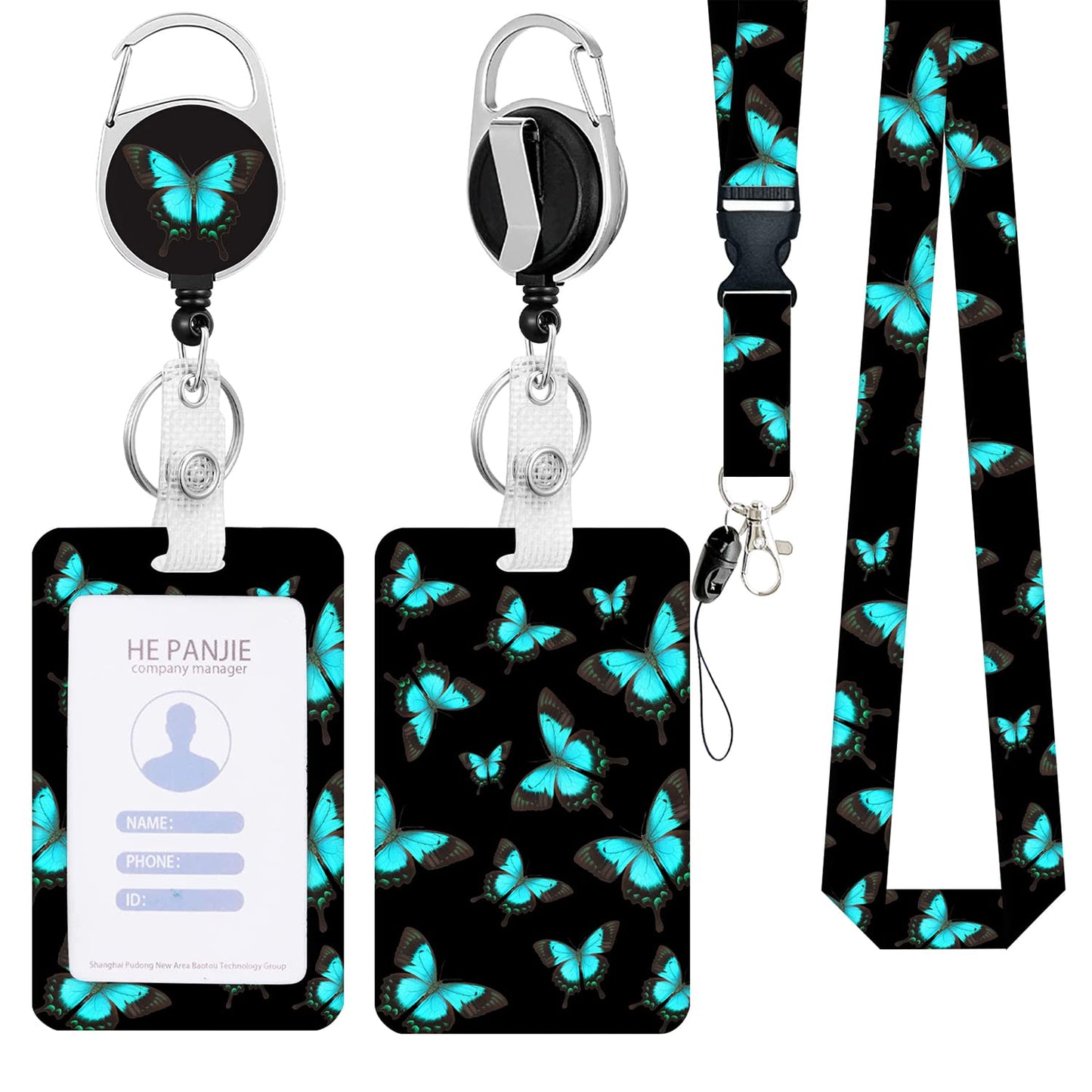 Rainbow Badge Holder with Lanyard - Retractable ID Holder for Keys