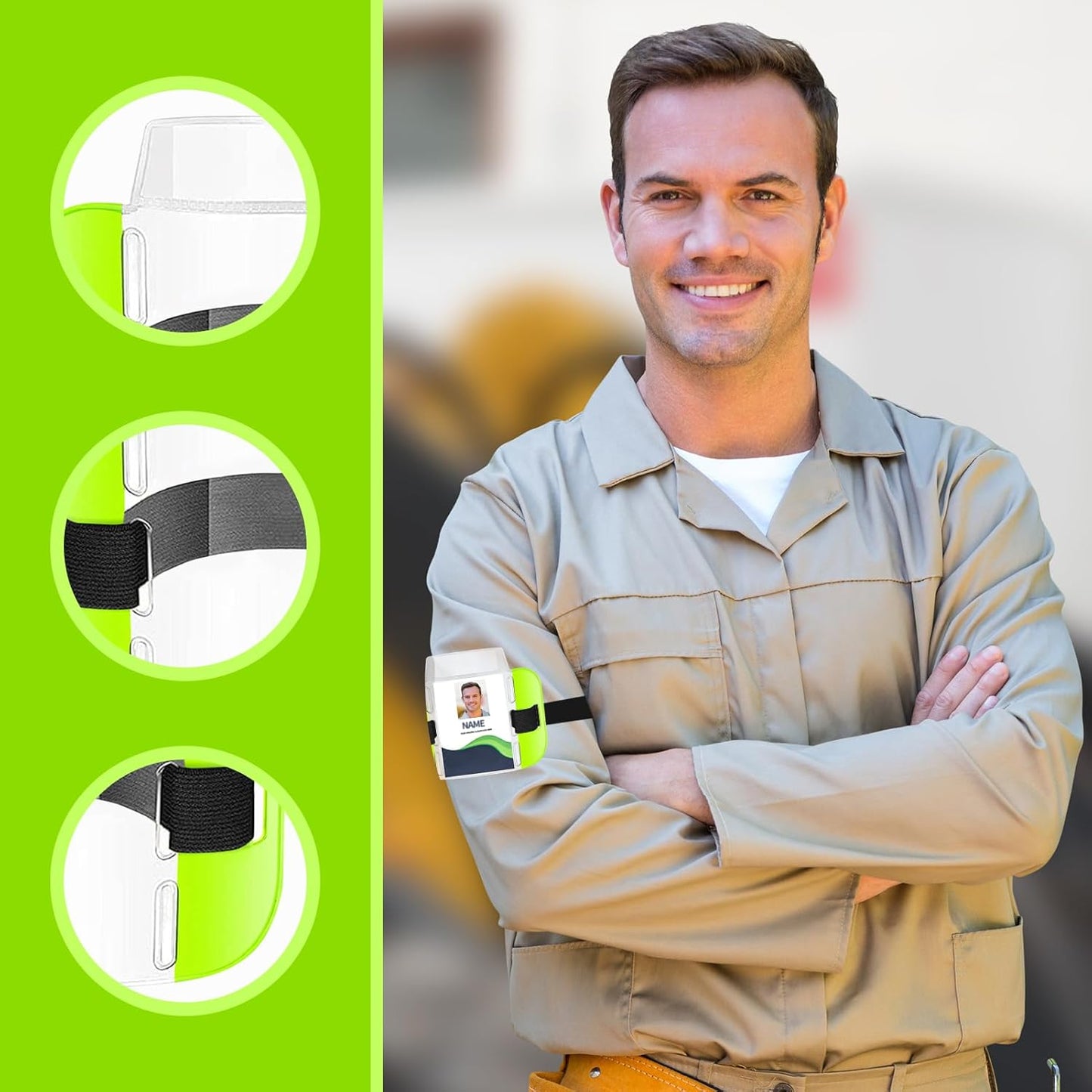 Sia Adjustable Arm Badge Holders, 2 PCS ID Card Insignia Holders