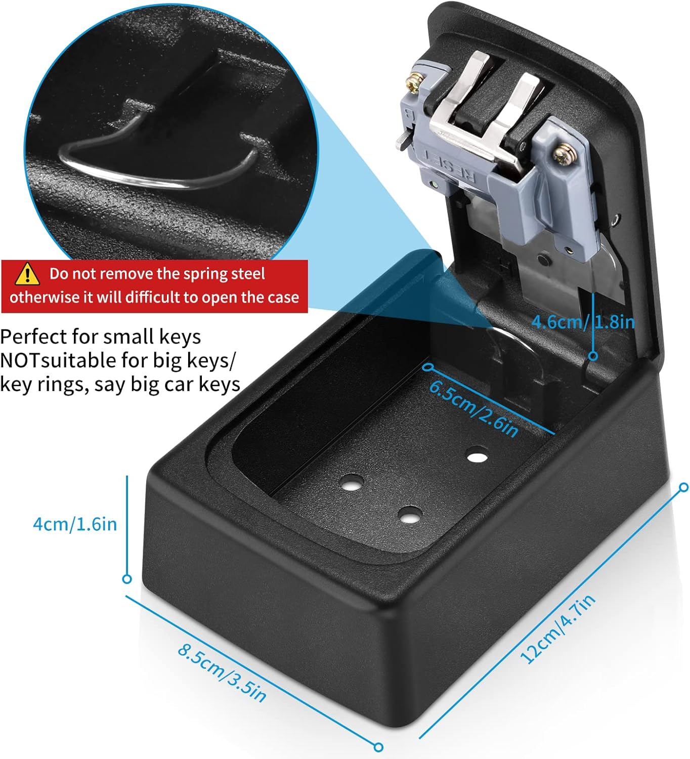 4-Digit Combination Lock Box - Wall Mounted Key Safe, Waterproof