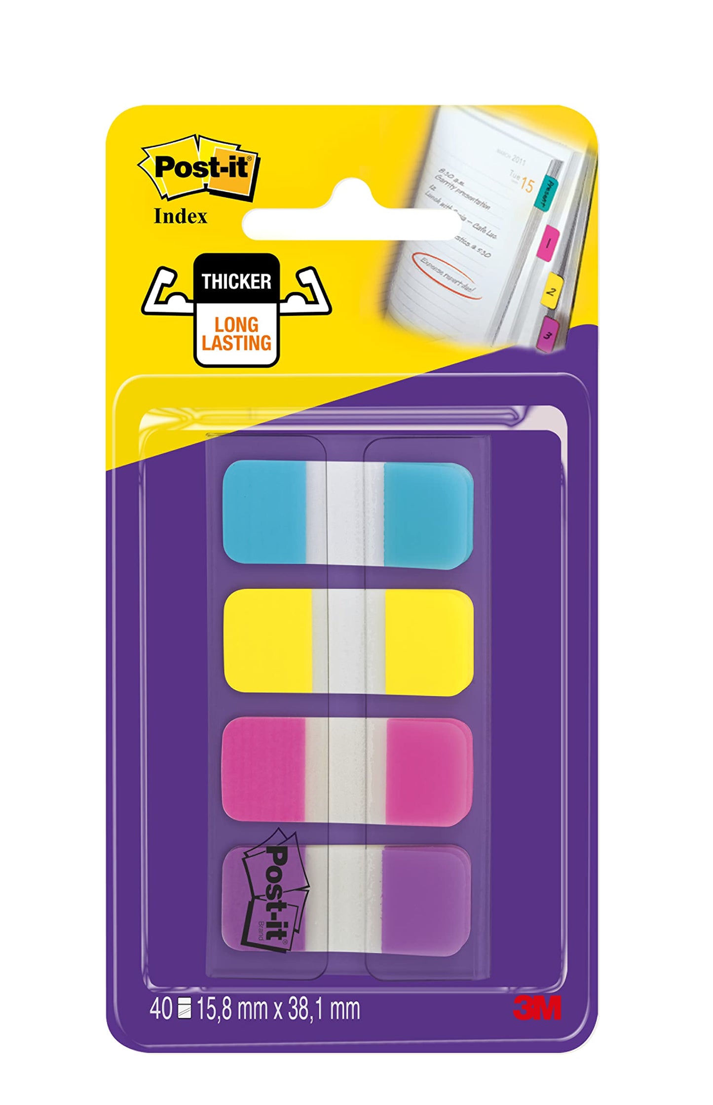 Post-it Index Strong Filing Tabs - 40 Extra Strong Sticky Flags
