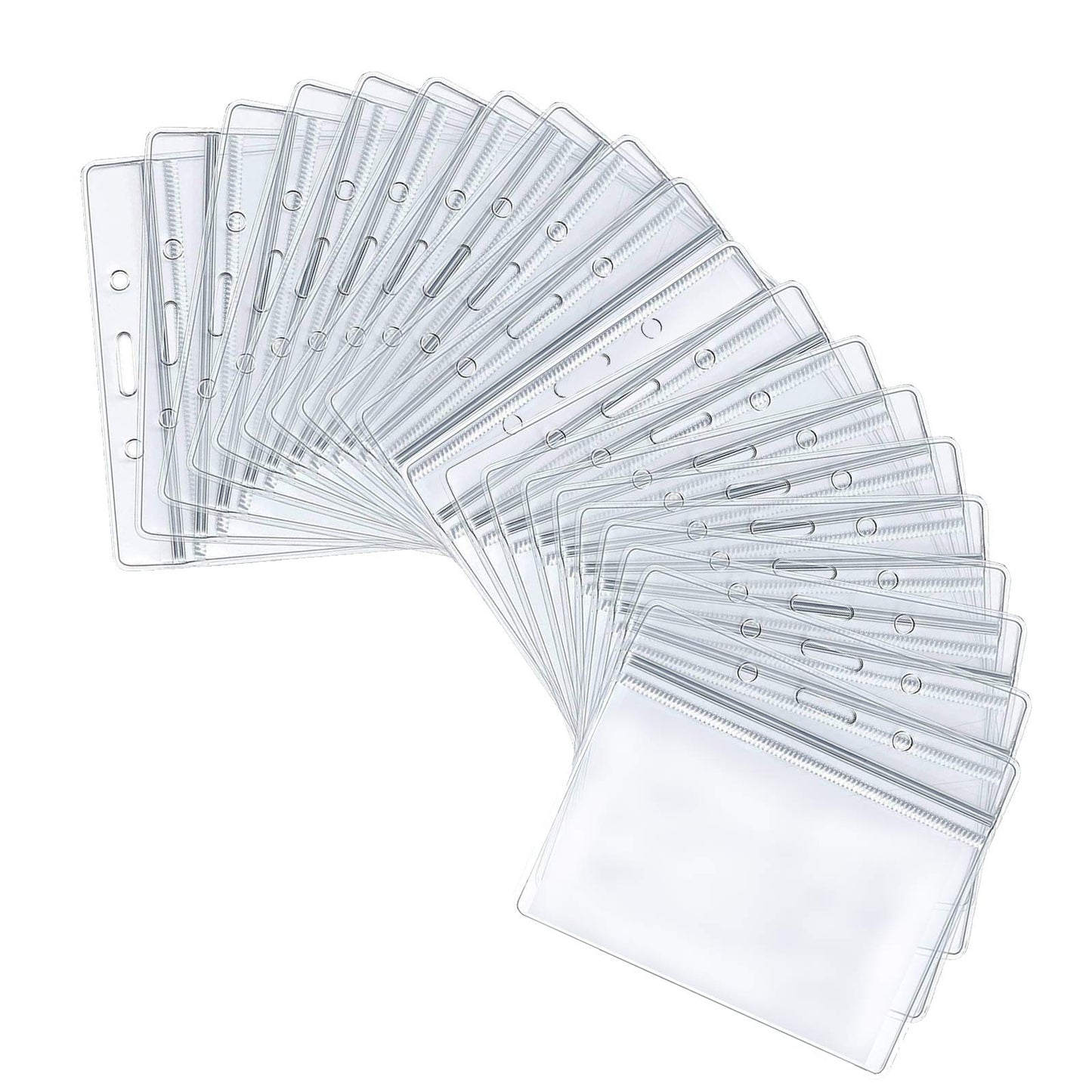10 PCS Transparent Waterproof Horizontal ID Badge Holders