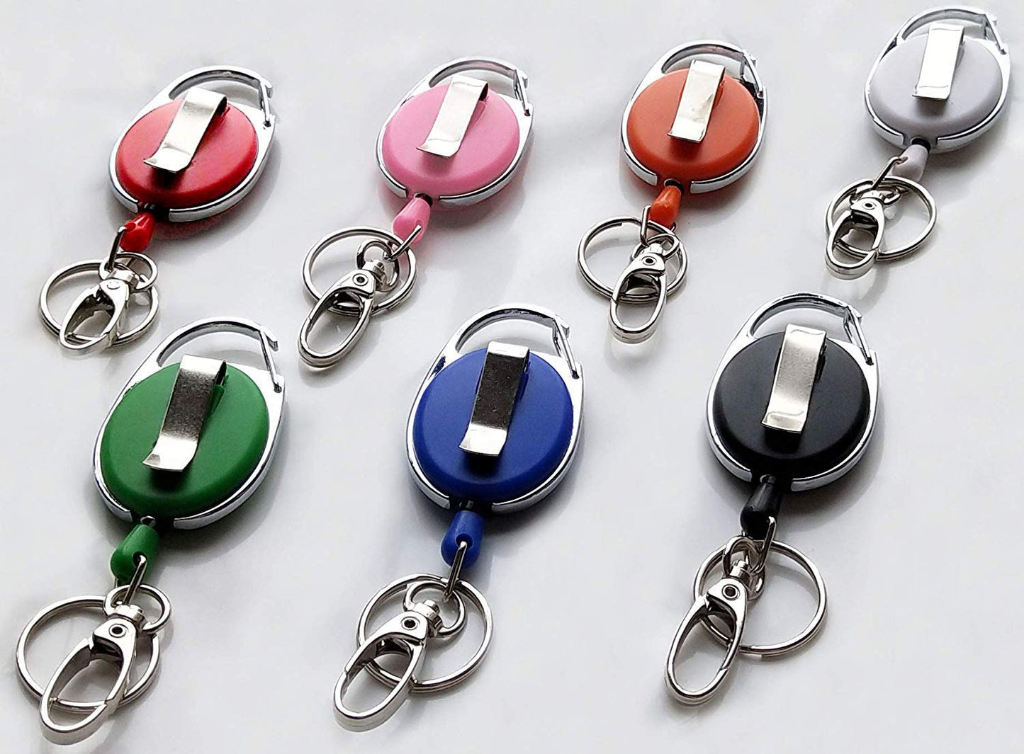 Retractable Badge Reel with Claw Clasp and Clip - 2 Pack