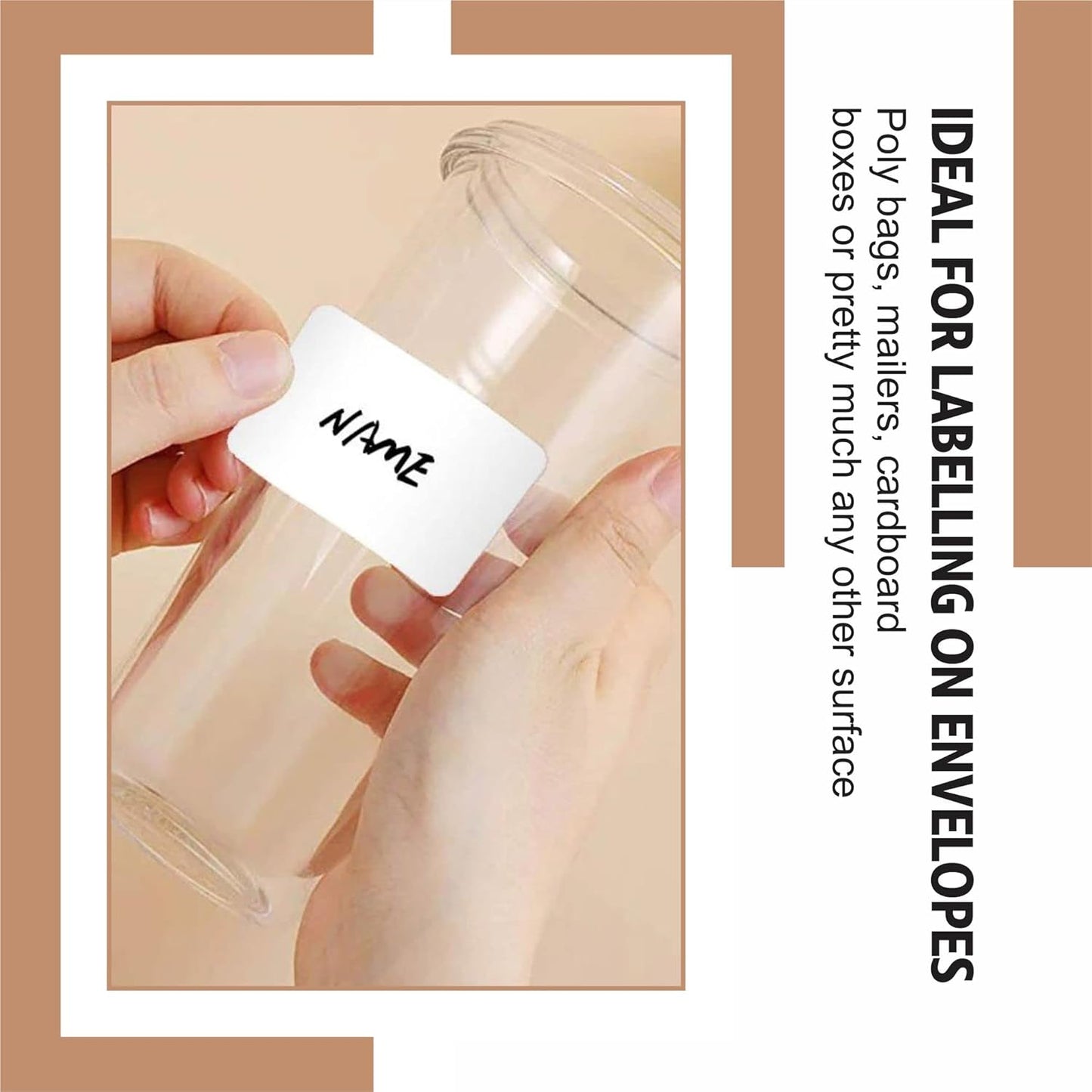 Self-Adhesive Plain Address Labels Roll - 180 Stickers 9x3.5cm