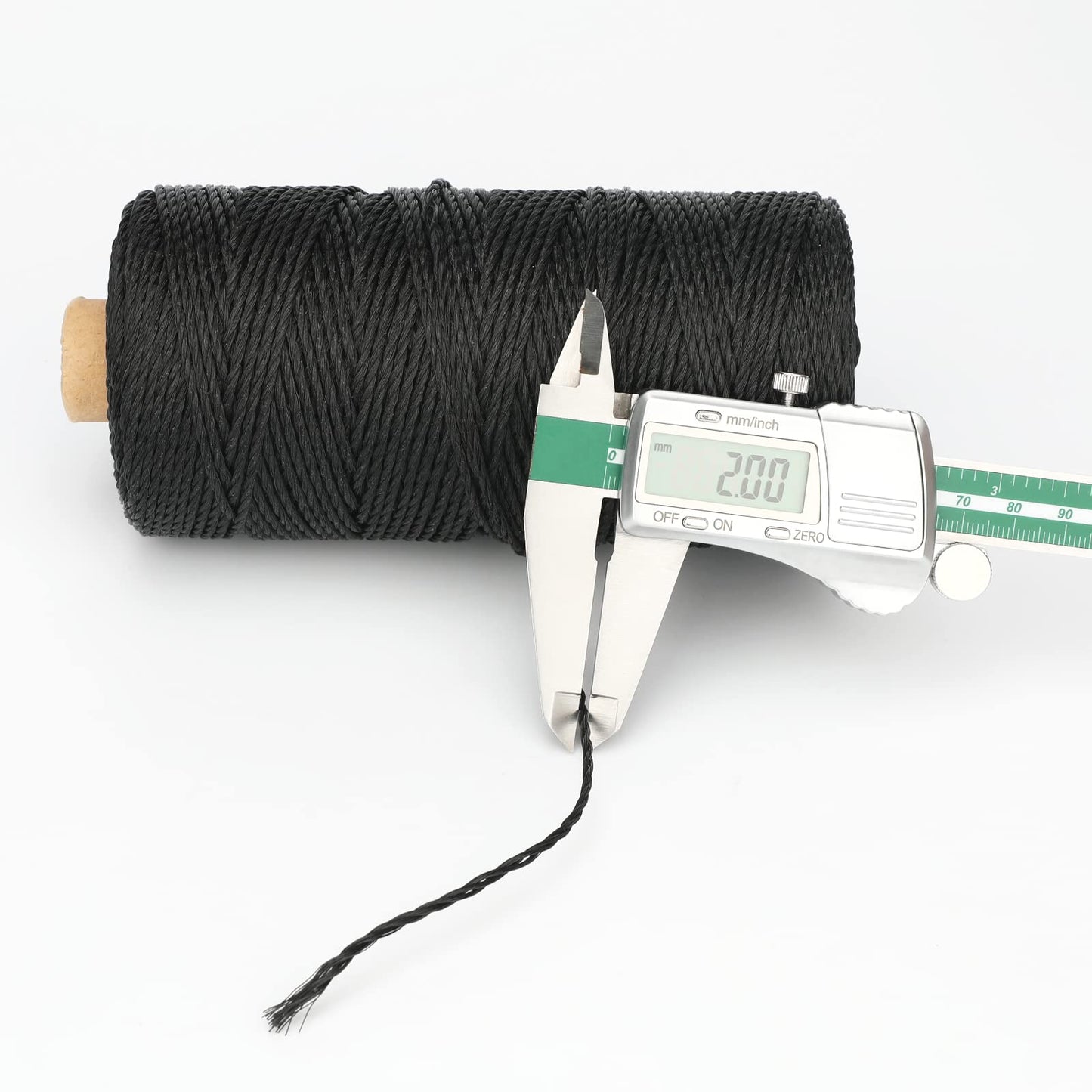 KINGLAKE 2mm Black Cord, 130m Twist Nylon Brick Line, Strong Builders String for Bricklaying, Masonry, Net Repairing, Gardening, Marking, DIY Crafts-CentralDepot247