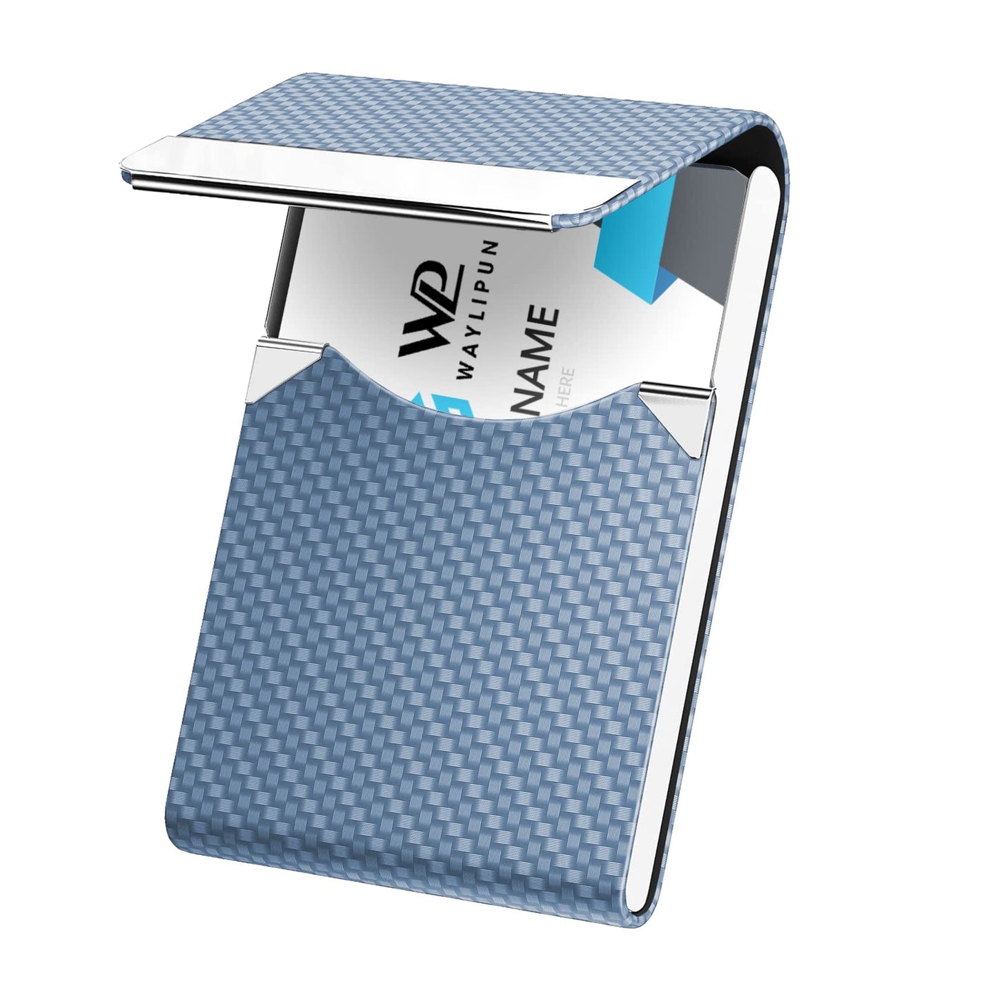 Professional PU Leather & Stainless Steel Business Card Holder - Coffee-CentralDepot247