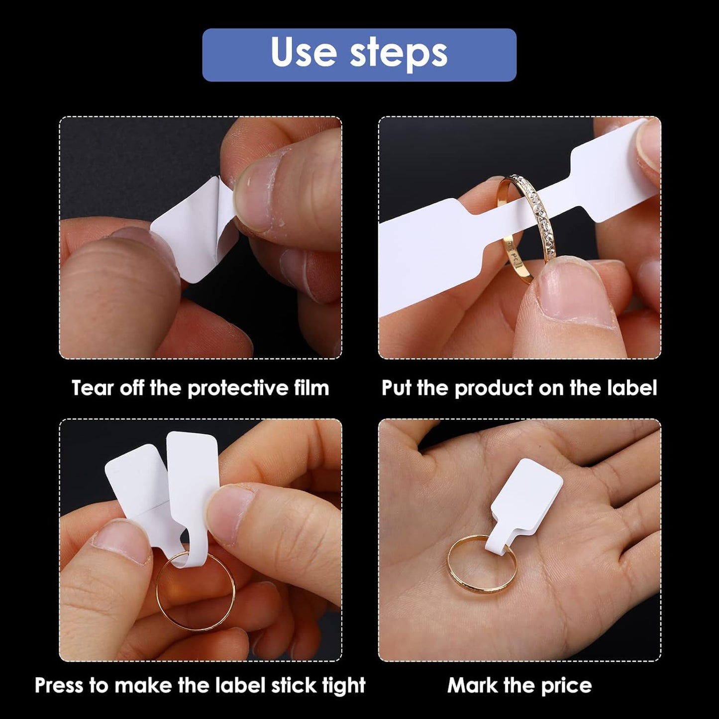 Prasacco 600 Pieces Blank Jewelry Price Stickers - Self Adhesive Tags