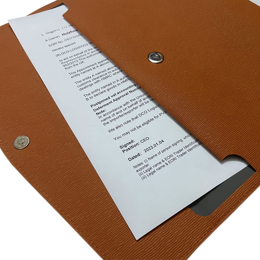 PU Leather A4 File Folder Waterproof Portfolio Envelope Case 13x9.5 inch