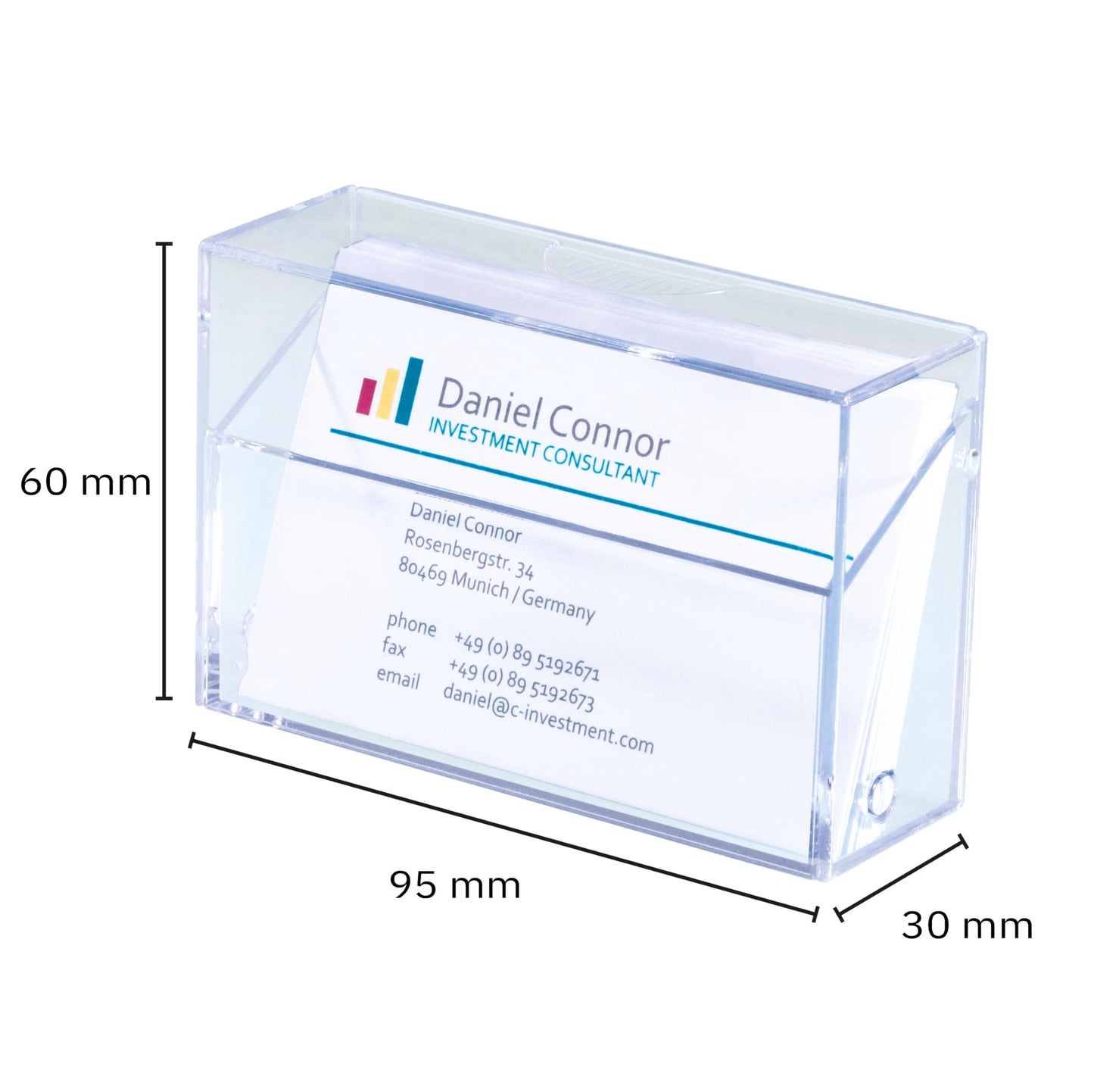 SIGEL VA110 Clear Business Card Box for Up to 100 Cards