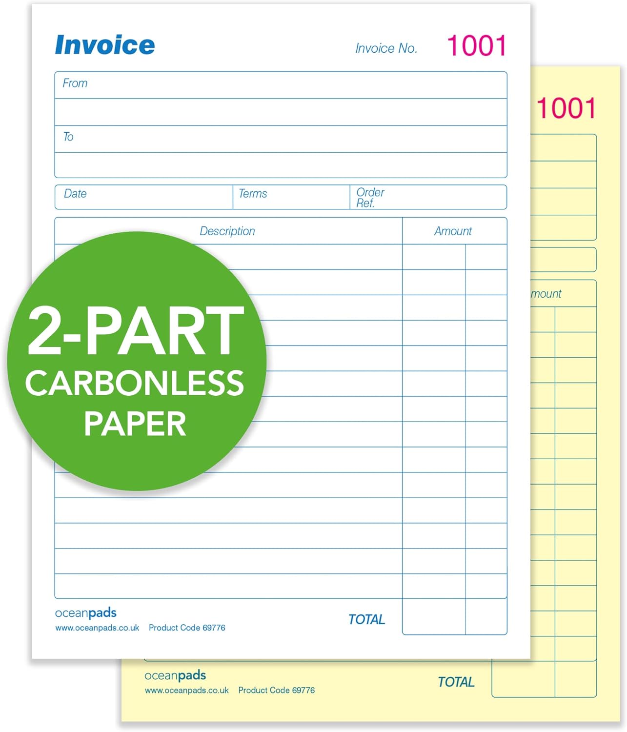 Small A6 Invoice Book Duplicate Without VAT - Carbonless 2-Part