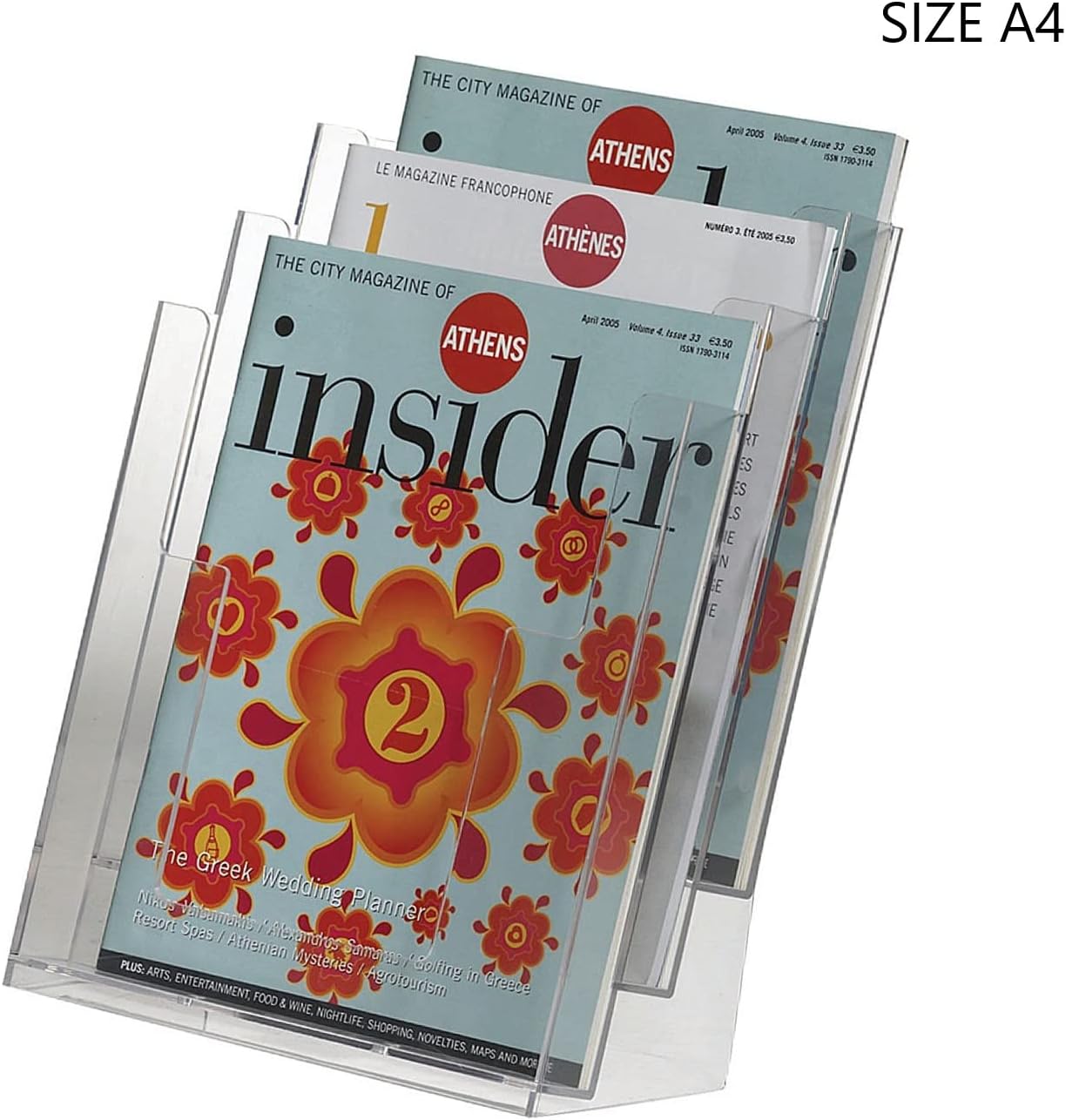 Three Pocket A4 Literature Holder - Clear Plastic Display Rack-CentralDepot247