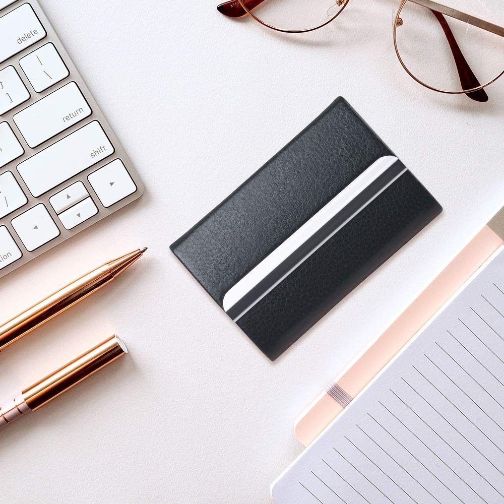 PU Leather Business Card Holder with Magnetic Buckle-CentralDepot247