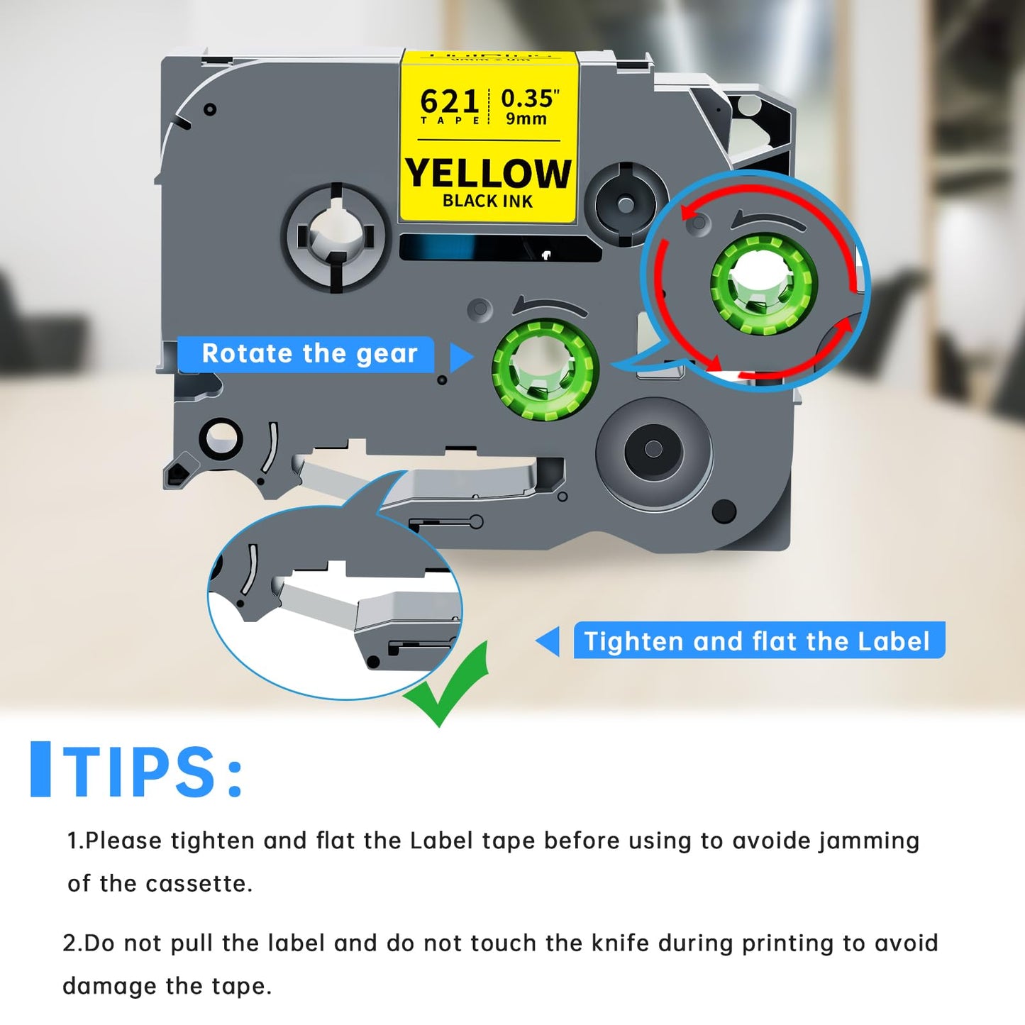 UniPlus Compatible TZe Black on Yellow Label Tape 9mm Replacement 4-Pack