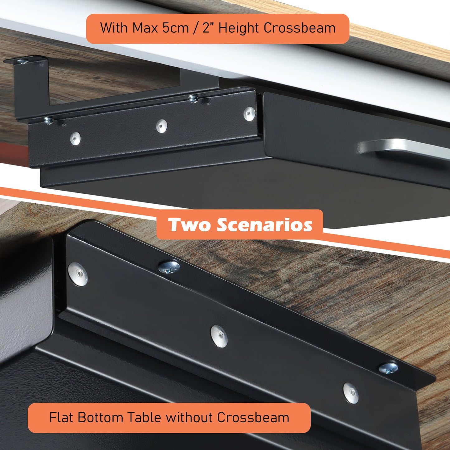 Under Desk Drawer Organizer with 4 Plastic Dividers - 54cm-CentralDepot247