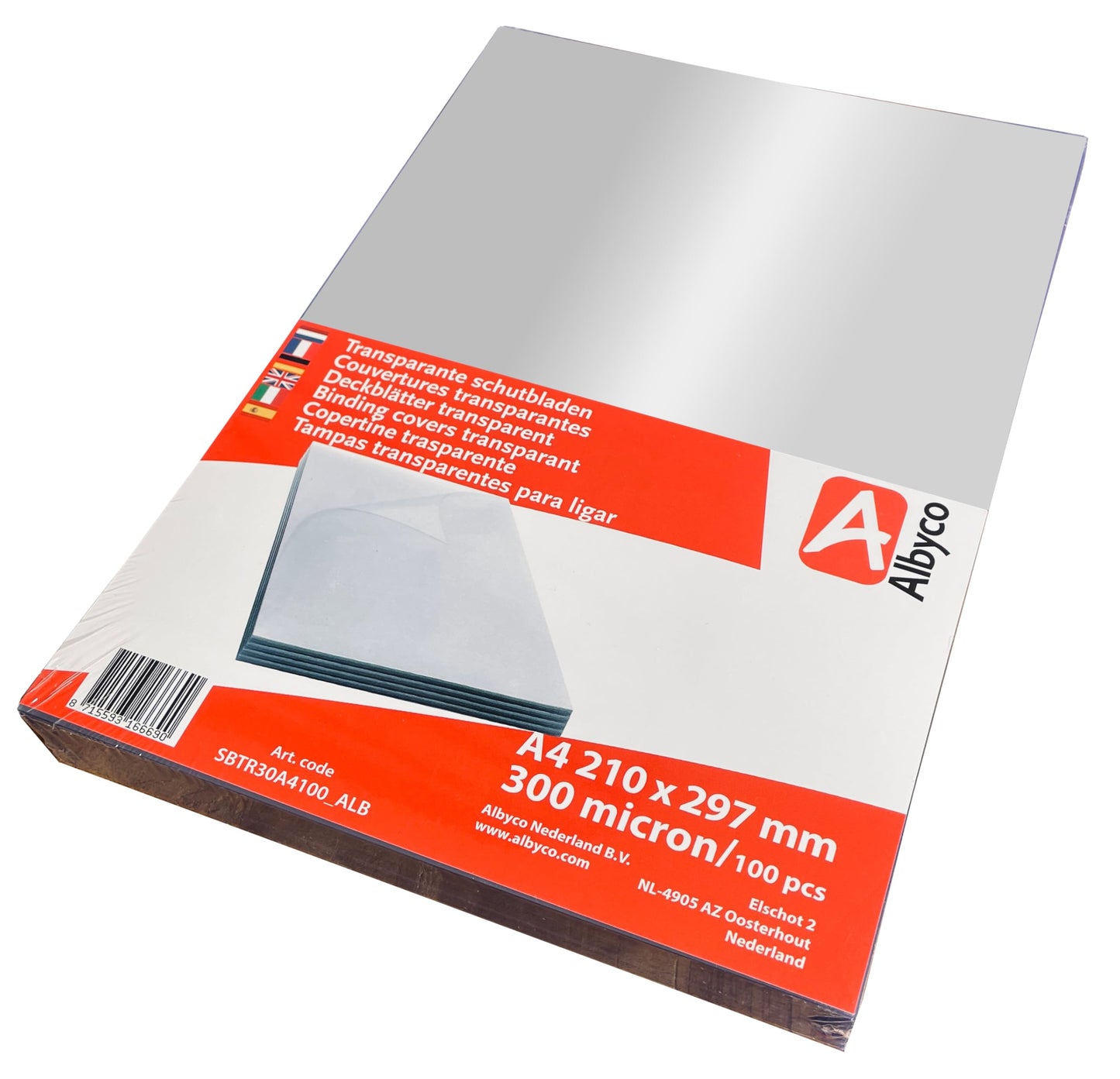 Transparent PVC Cover Sheets A4 Size, 300 Micron, Glossy, 100 Pack-CentralDepot247
