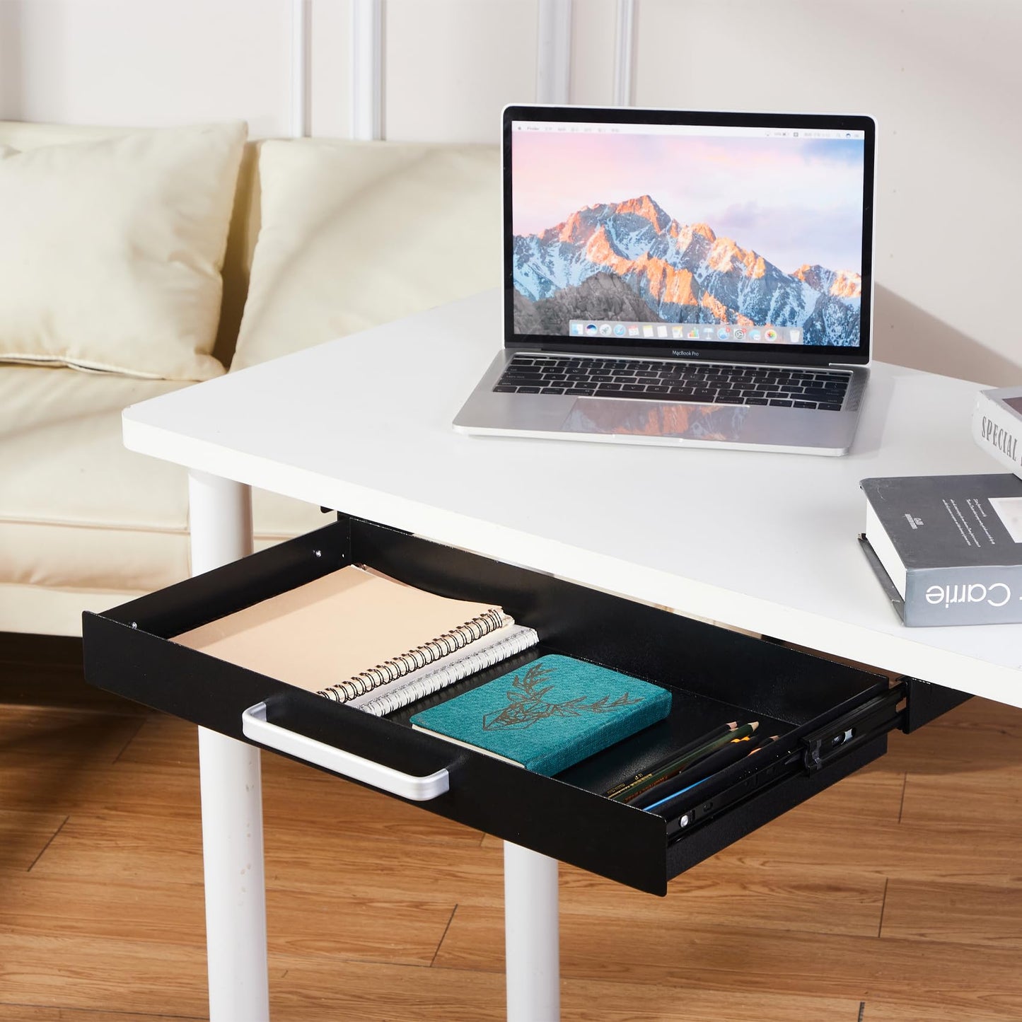 Under Desk Drawer Organizer with 4 Plastic Dividers - 54cm-CentralDepot247