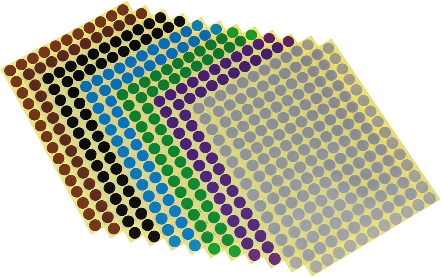 Removable Sticky Color Coding Labels - 10mm Dot Stickers (3960 Total)